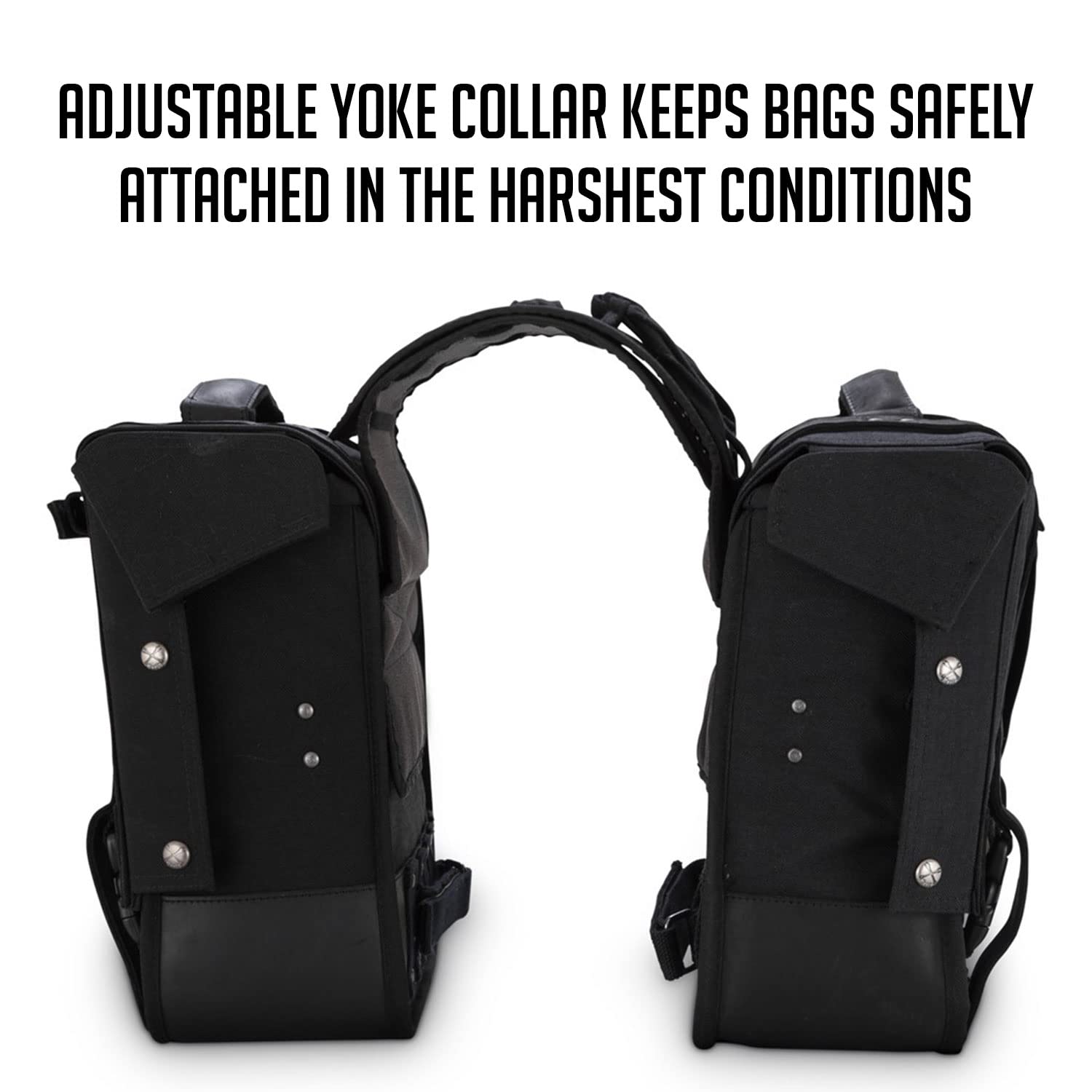 BURLY Voyager Genuine Leather Motorcycle Saddlebags - Universal Fit for Harley Davidson & Cruiser Bikes - Waterproof Throw-over Dual Bags - Black (B15-1002B) - Perfect for Long Rides, Road Trips & Daily Commuting