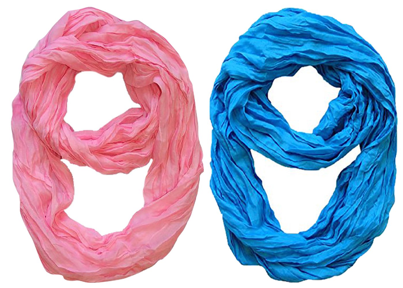 Lightweight Crinkled Infinity Loop Scarf - Neon Faded Ombre Fashion Scarf for Women - Perfect for Fall, Winter & Outdoor Activities