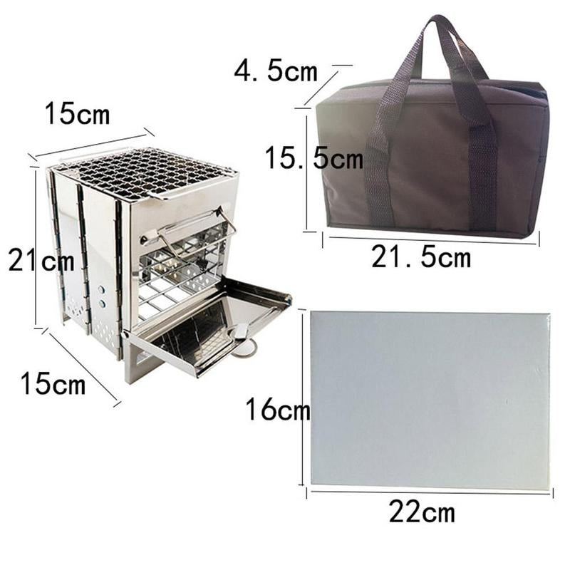 Portable Mini Outdoor Firewood Stove - Compact Camping Stove for Backpacking, Hiking & Survival - Perfect for Cooking, Heating & Emergency Use