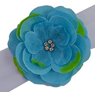 White Band with Turquoise Flower