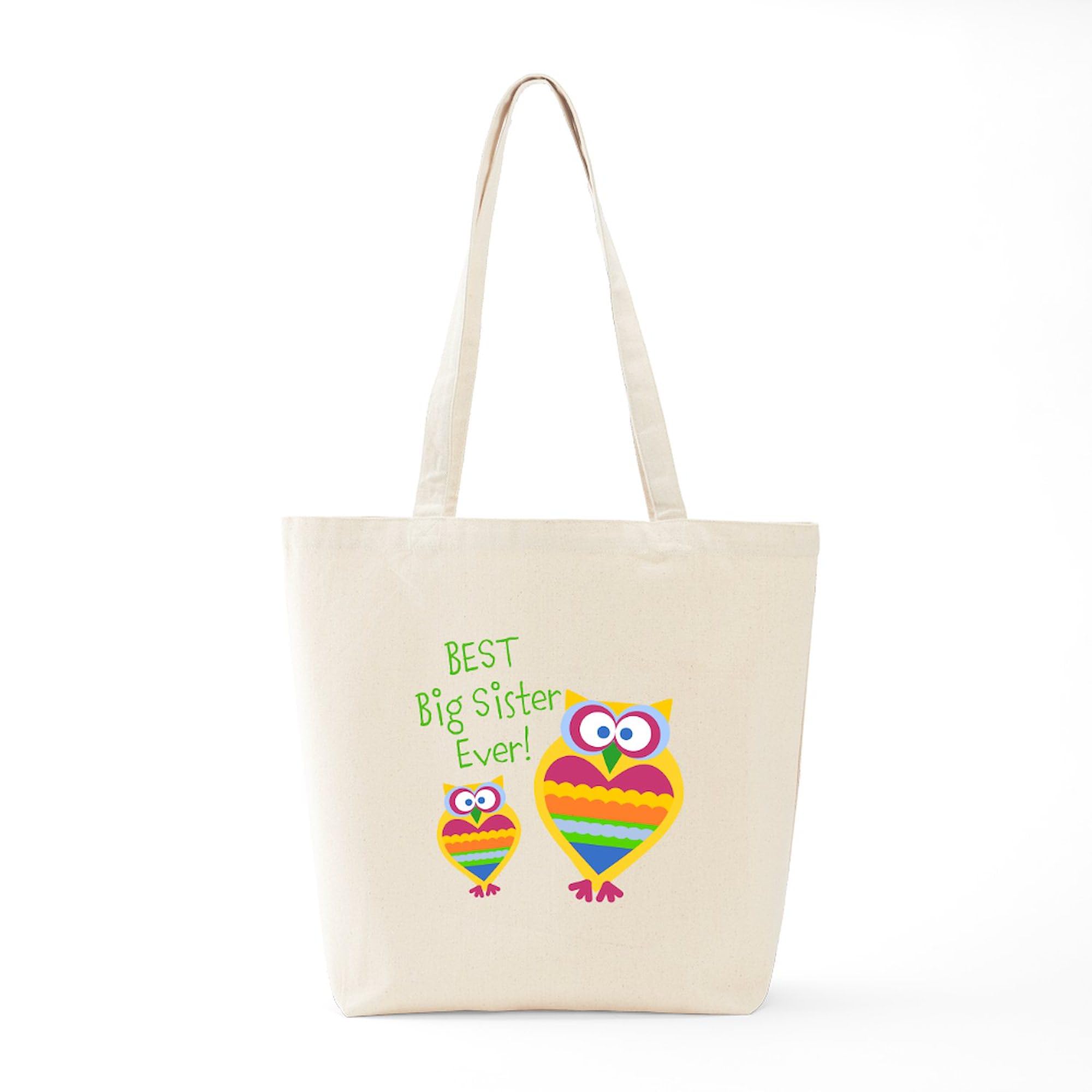 Best Big Sister Ever! Natural Canvas Tote Bag - Reusable Shopping Bag for Women, Gift for Sisters - Perfect for Groceries, Beach Trips & Daily Use