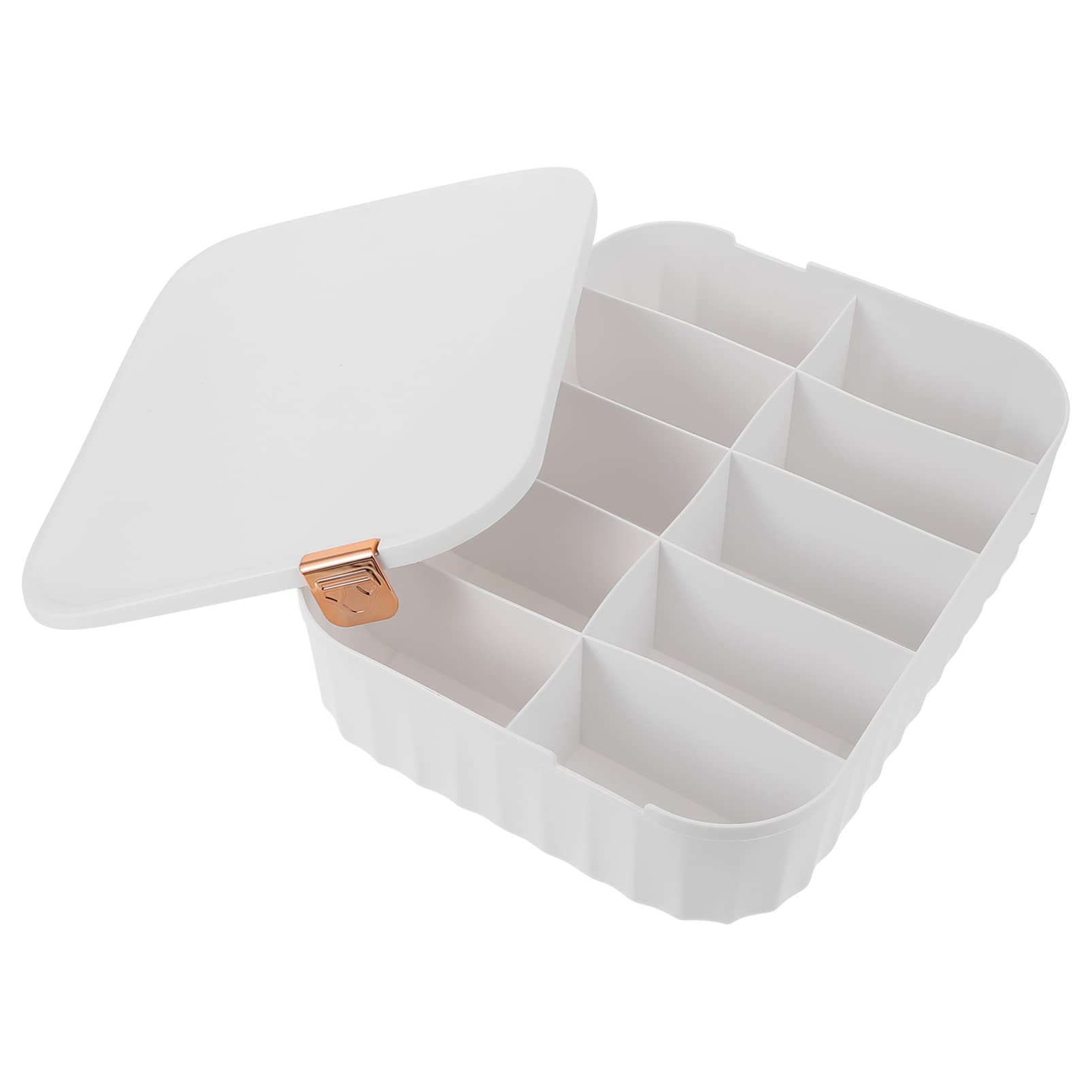 10 Grid Drawer Organizer for Bras, Underwear & Socks - Closet Storage Box with Dividers for Panties, Ties & Clothes - Perfect for Bedroom Dresser and Wardrobe Organization