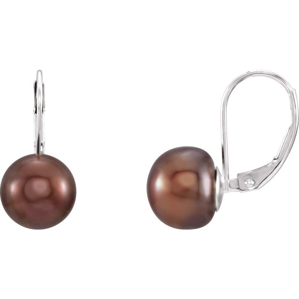 Freshwater Chocolate Pearl Lever Back Earrings for Women - Elegant Dangle Ear Jewelry for Wedding, Party & Special Occasions
