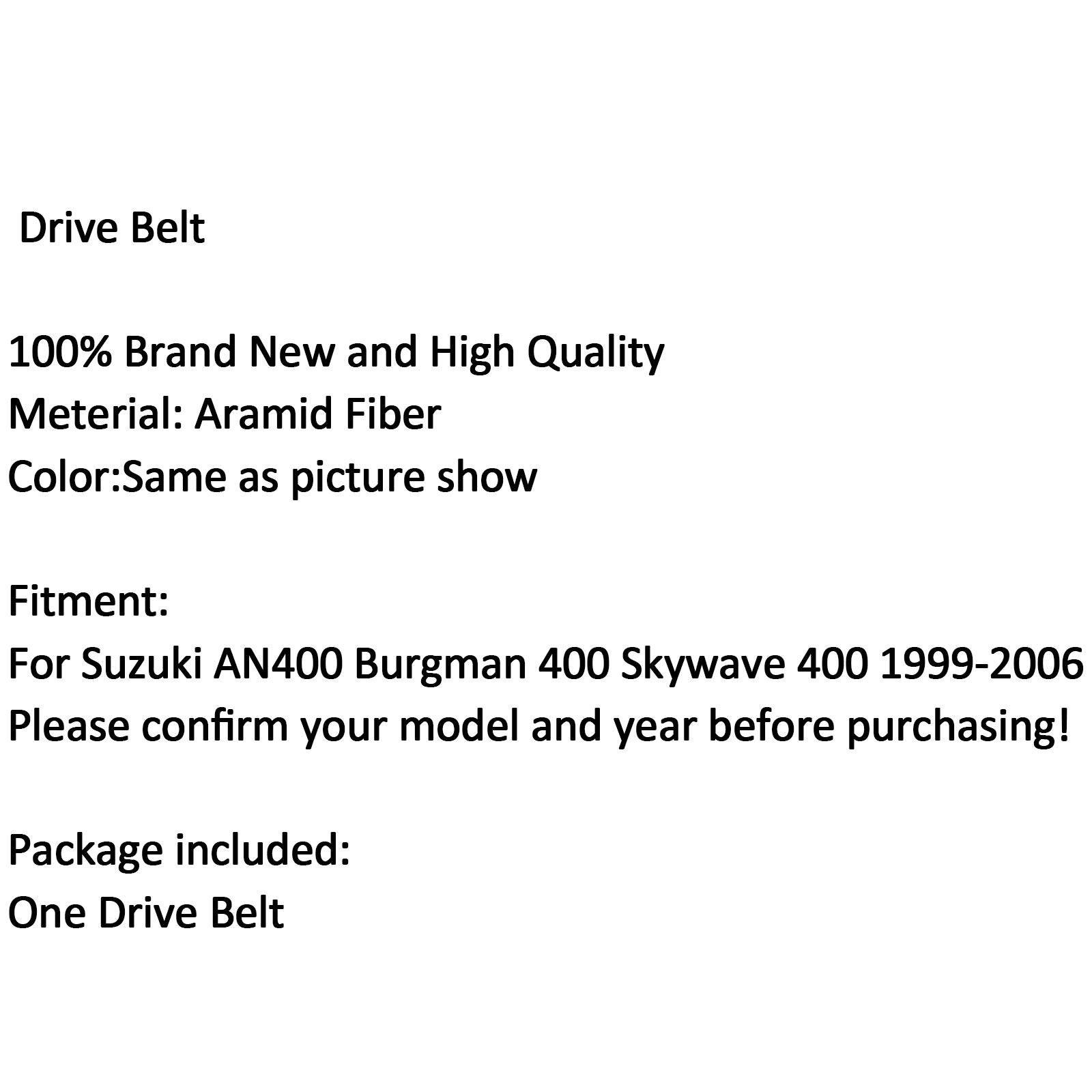 Areyourshop Drive Belt Transmission Belt Compatible with Suzuki Burgman AN400 & Skywave AN400 Scooters 2003-2006 - Replacement for OEM 27601-15F10-000 - Perfect for Smooth Riding & Long-Distance Commuting