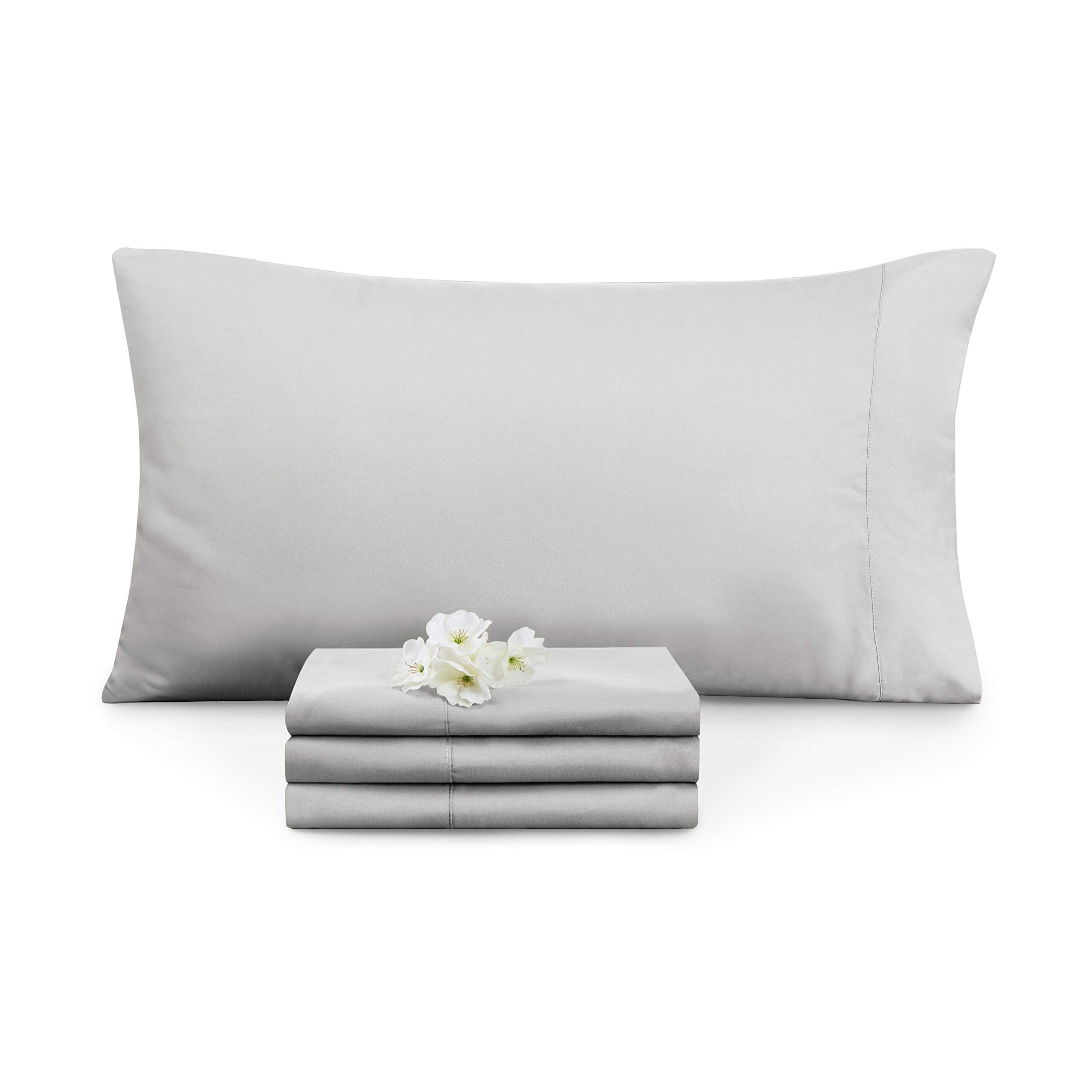 Premium King Size Pillowcases Set of 8 - Ultra Soft Hotel Quality Bedding - Silver Light Gray - Perfect for Luxury Bedrooms, Guest Rooms & Airbnb Stays