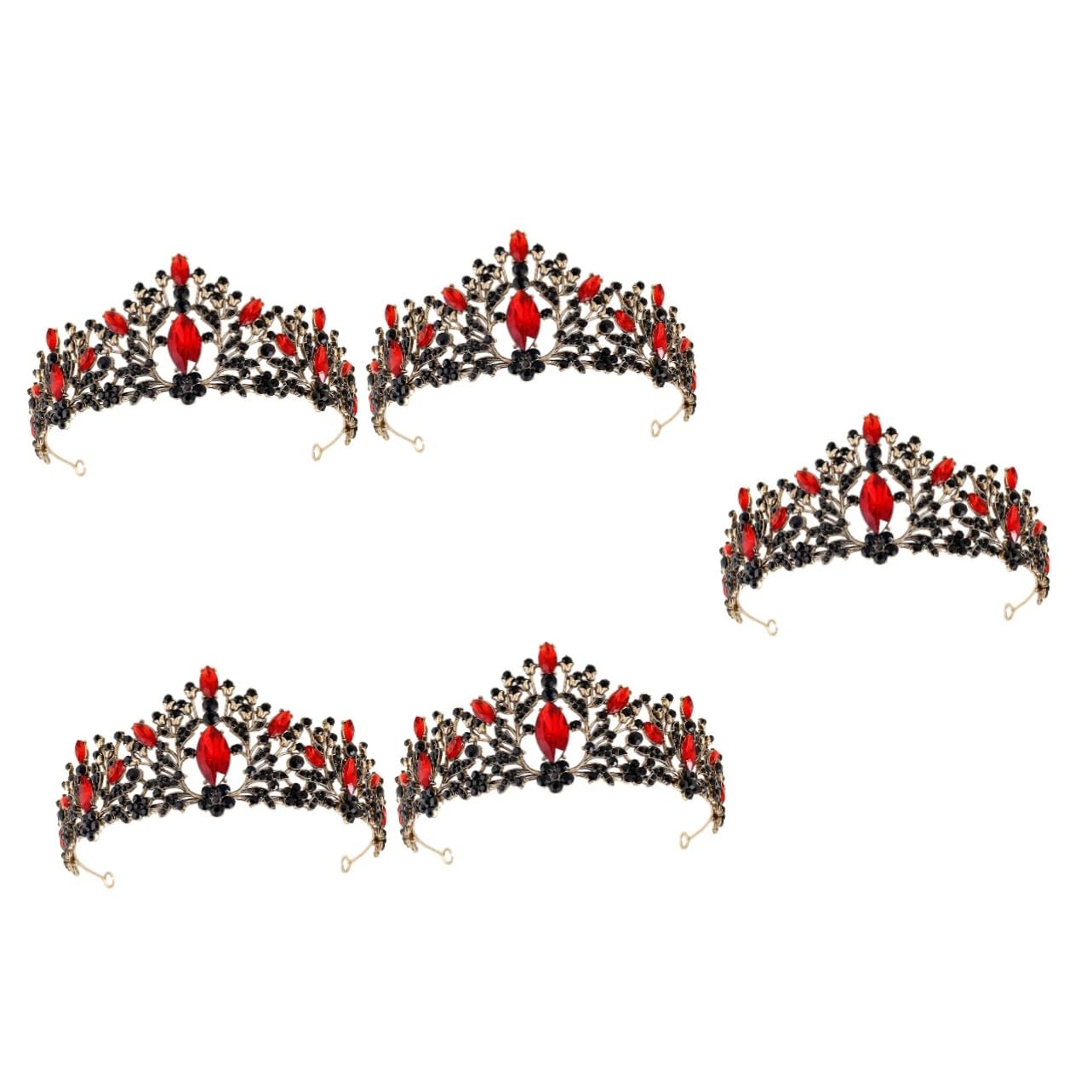 Jojofuny 5pcs Crown Hair Accessories for Girls - Bridal Tiara, Prom Headpiece, Wedding Headdress (Acrylic & Alloy) - Perfect for Brides, Flower Girls, and Special Occasions