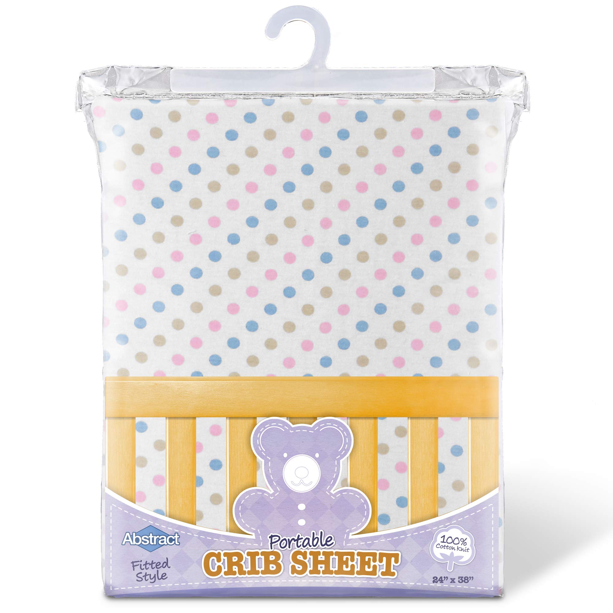 Abstract Mini Crib Cotton Fitted Sheets - Ultra Soft Pack n Play Sheets for Boys & Girls - 24