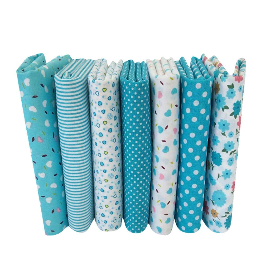 7PCS DIY Patchwork Cotton Fabric Squares - Bundle for Sewing, Quilting & Knitting Supplies | Perfect for Crafting, Home Decor & DIY Organizer Projects