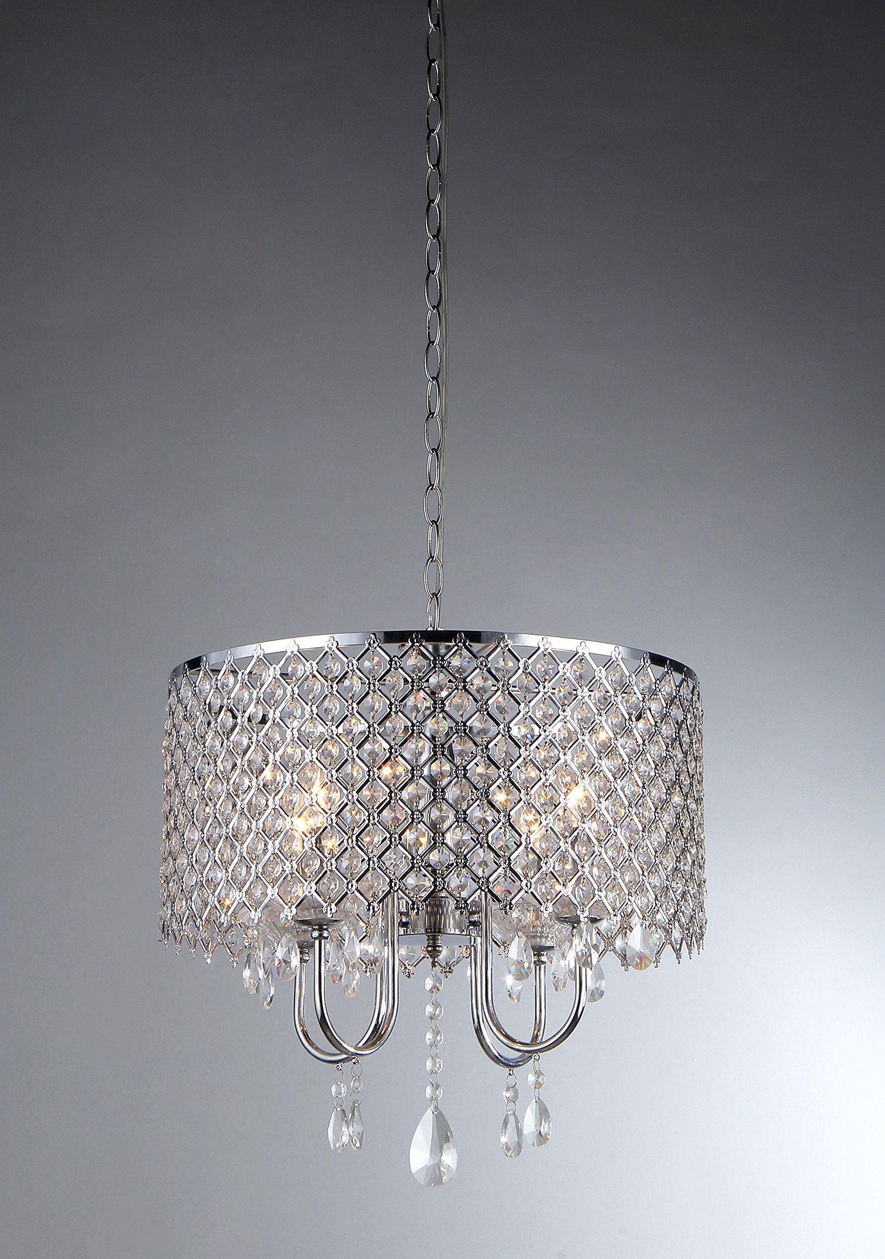 Tiffany RL5633 Deluxe Crystal Chandelier - Elegant Grey Ceiling Light Fixture for Dining Room, Living Room & Bedroom Lighting Decor