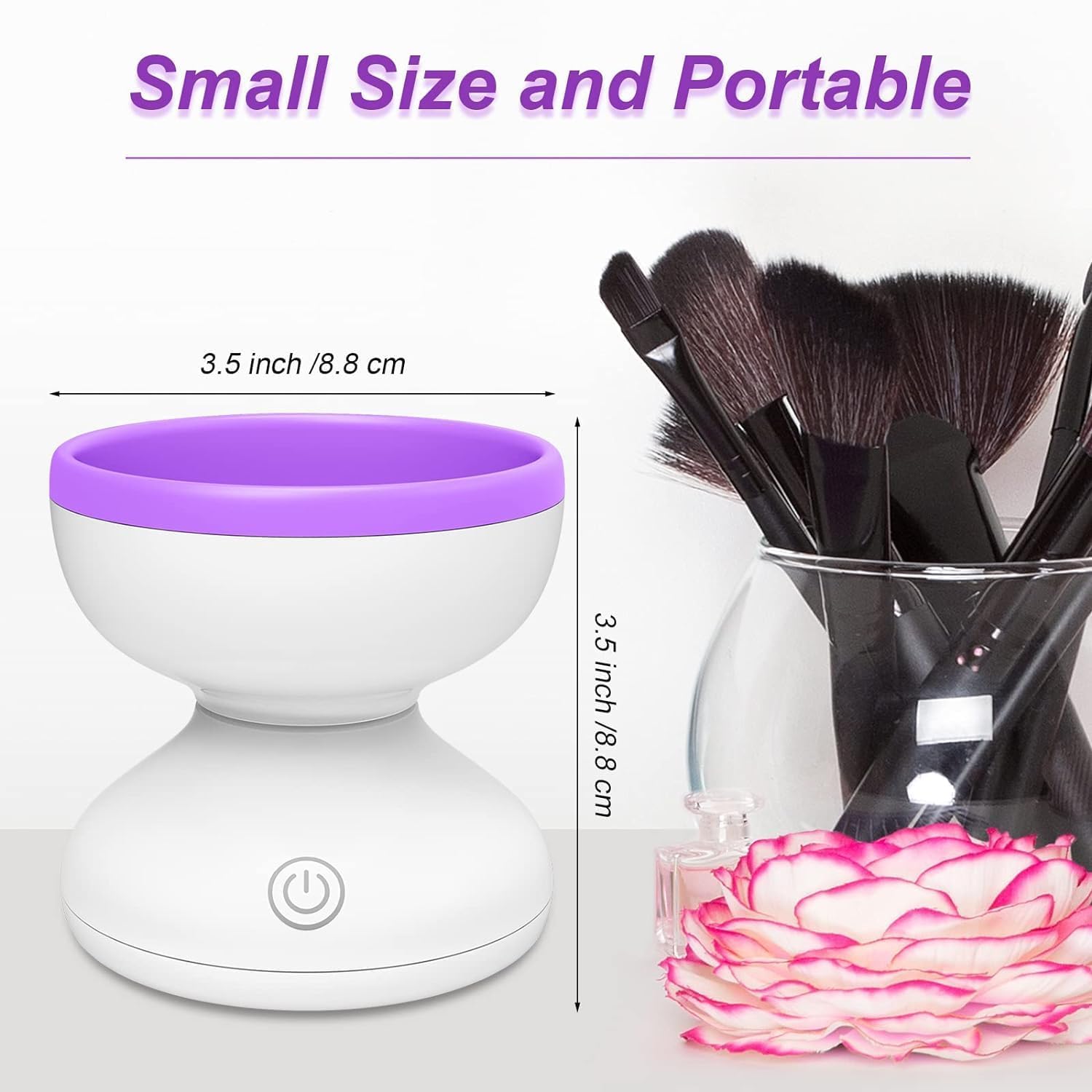 DHYANI Electric Makeup Brush Cleaner - Automatic Rotating Cleaning Machine for Cosmetics Brushes | Quick & Deep Cleaning Tool | Perfect for Home Salon & Professional Makeup Artists