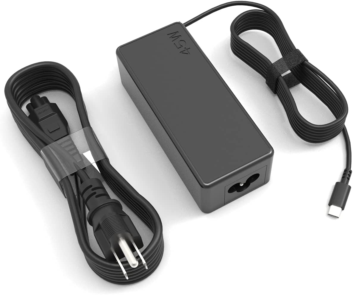 45W USB C Laptop Charger for Lenovo Chromebook & ThinkPad - Compatible with C330 S340 100e 300e 500e C340 S330 2nd Gen, T480 T580 E490 E580 C630 C940 720 910 - ADLX45YLC2D Power Adapter - Fast Charging for Home, Office & Travel