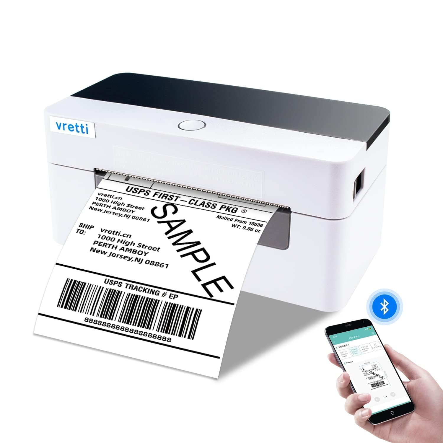 Vretti Bluetooth Thermal Label Printer 4x6 - Wireless Shipping Label Printer for USPS, UPS, FedEx | Compatible with iPhone, Android, Windows & Mac | Perfect for Small Business, E-commerce & Home Shipping