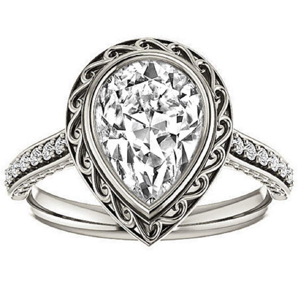 2.00CT Pear Cut VVS1 Colorless Moissanite Bridal Ring Set in 925 Sterling Silver - Perfect for Engagement, Wedding & Gifts | Elegant & Timeless Jewelry for Special Occasions