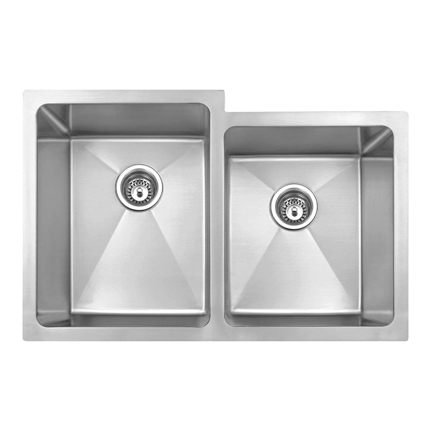 DAX 60/40 Double Bowl Undermount Kitchen Sink - 18 Gauge Stainless Steel with Brushed Finish - 31.25