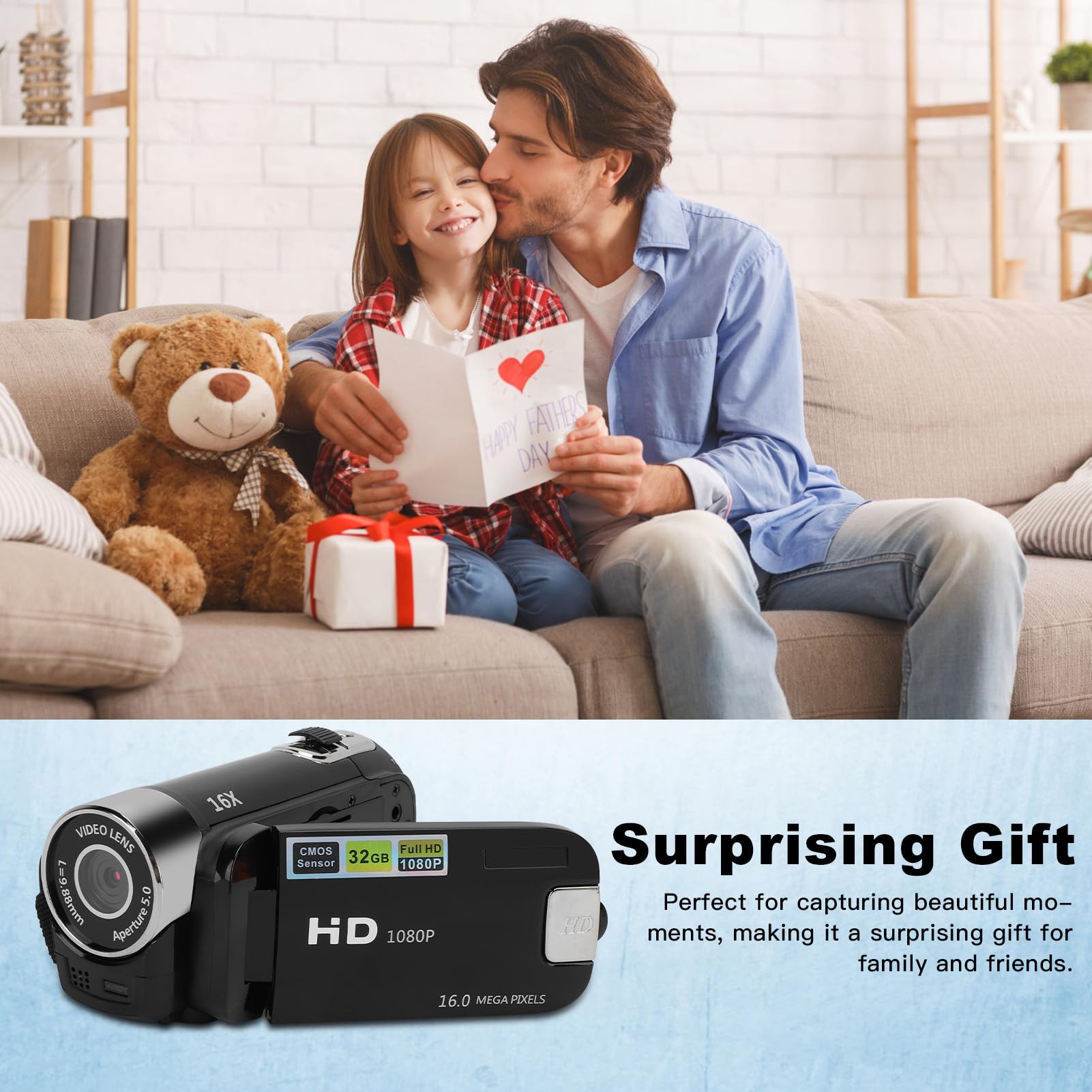4K HD Video Camera with 16X Zoom & Rotating Screen - Digital Camcorder for Vlogging, YouTube, Travel & Home Movies (US Stock) - Perfect for Vloggers, Travelers & Family Events (Red/Black Options)