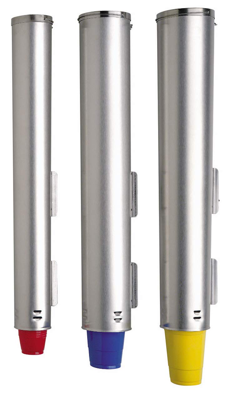 Dispense-Rite ADJ-NW-31 Stainless Steel Gravity-Feed Cup Dispenser - Surface Mount for 2-7/8