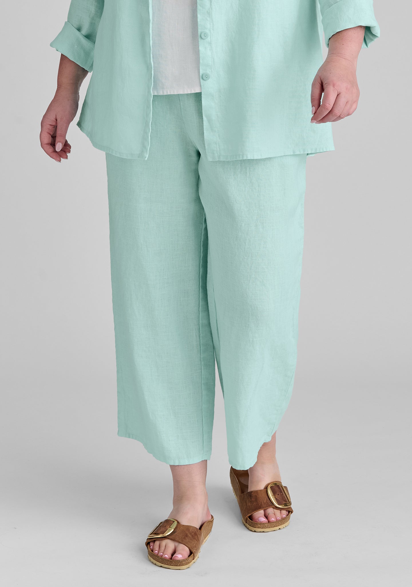 **Breathable Linen Pants for Women with Elastic Waistband - Comfortable Summer Casual Pants for Travel, Yoga, and Lounge Wear**