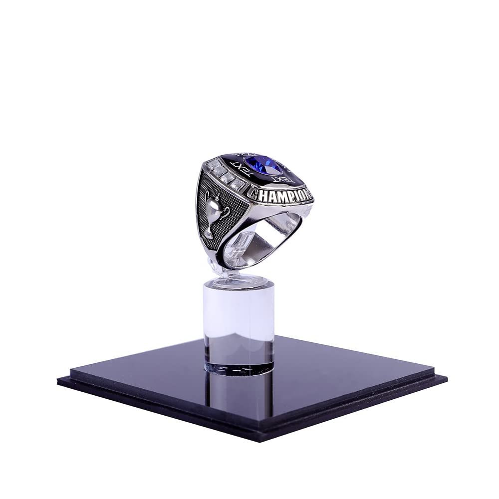 Championship Ring Display Case - 1 Slot Hole for Baseball, Softball, Football Rings | Premium Sports Ring Box for High School & Professional Awards | Perfect for Trophy Rooms, Office Decor & Memorabilia Display