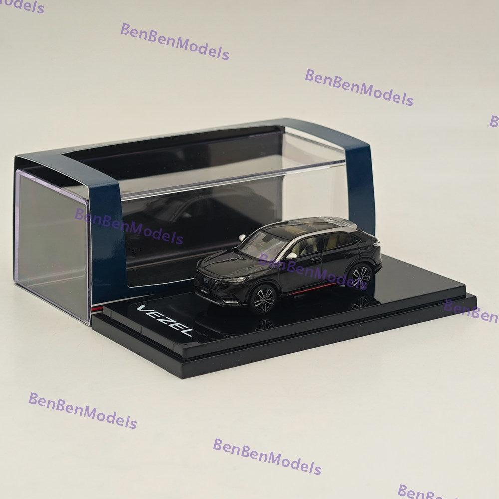 1/64 Scale Hobby Japan VEZEL e:HEV PLaY Crystal Black Pearl Diecast Car Model HJ642071BK - Perfect for Collectors, Display & Racing Scenes