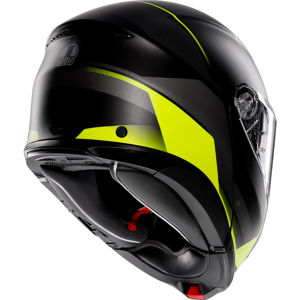 AGV Tourmodular Perception Motorcycle Helmet - Black, Grey, Fluo Yellow - High-Performance DOT & ECE Certified for Street & Racing Use