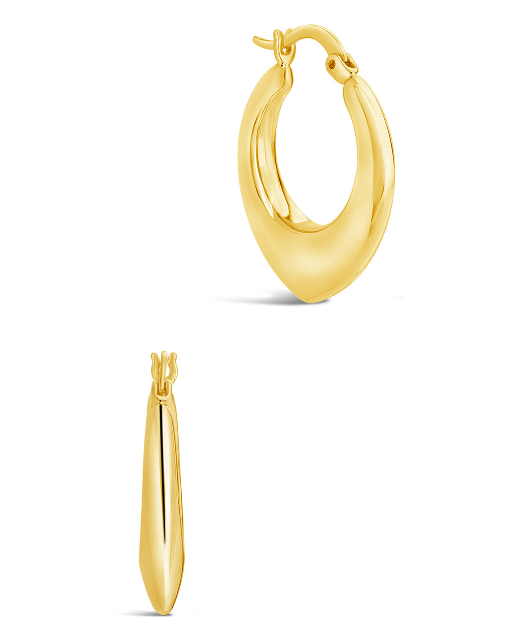 Indy Elongated Hoop Earrings - Trendy Gold Dangle Earrings for Women, Lightweight & Hypoallergenic | Perfect for Everyday Wear, Parties & Special Occasions