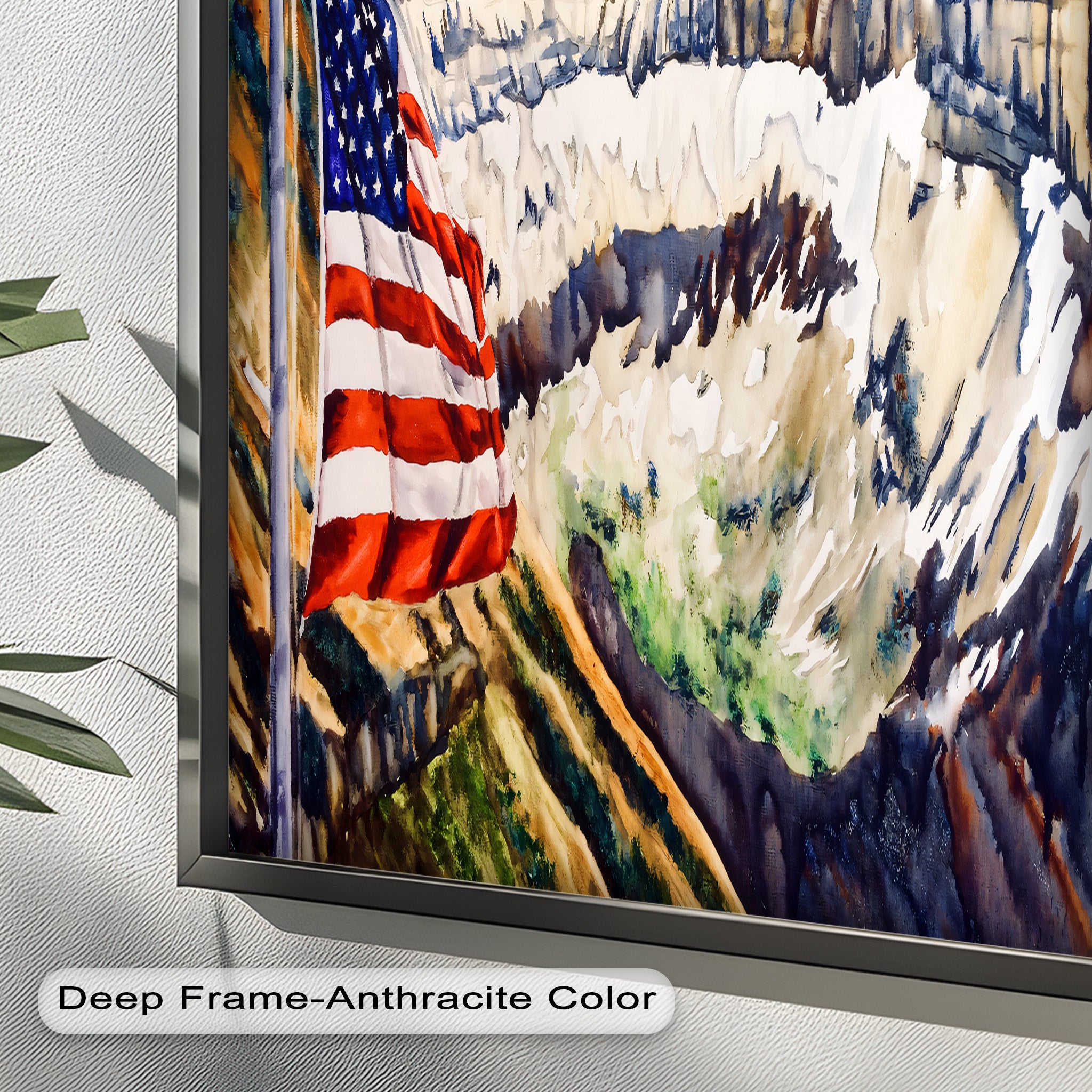 Patriotic Oil Painting of American Flag and Bald Eagle - Perfect for Home Decor, Office Wall Art & Gift for Independence Day