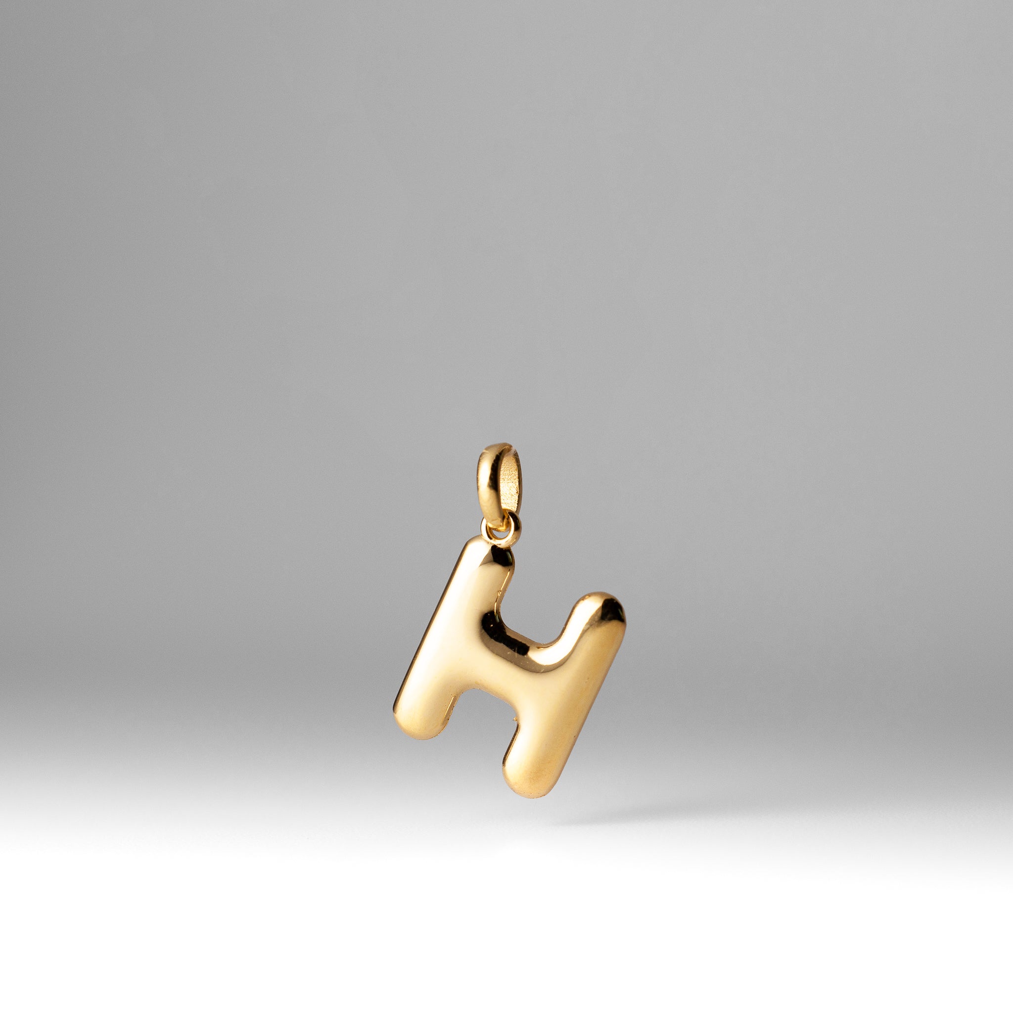 14K Gold Puffy Letter 'H' Pendant Necklace - Elegant Initial Jewelry for Women, Perfect Gift for Birthday, Anniversary & Valentine's Day - Ideal for Layering or Everyday Wear