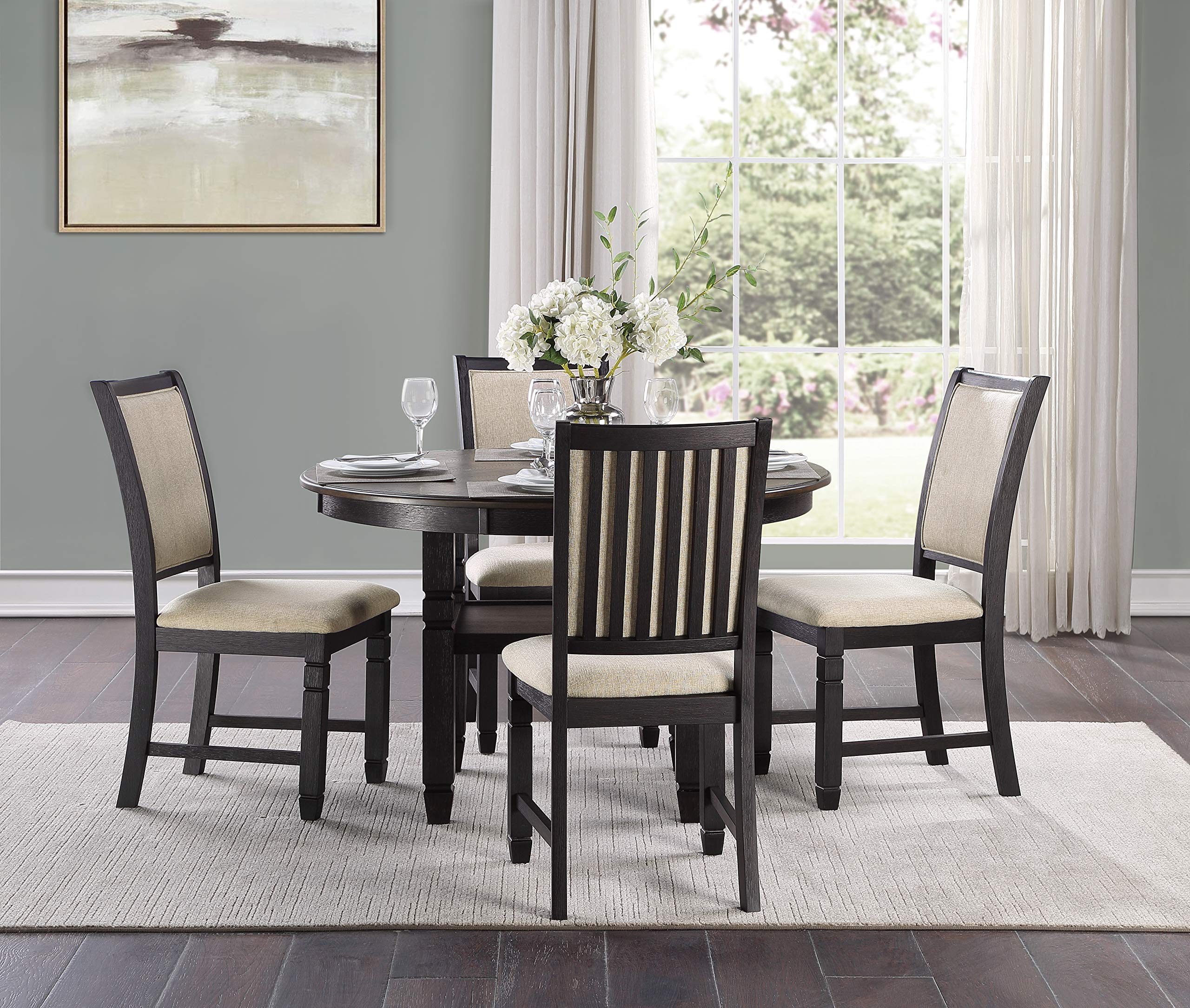 Lexicon Braun Modern Dining Table - Black, 6-Seater Wooden Table for Kitchen & Dining Room - Perfect for Family Gatherings & Dinner Parties