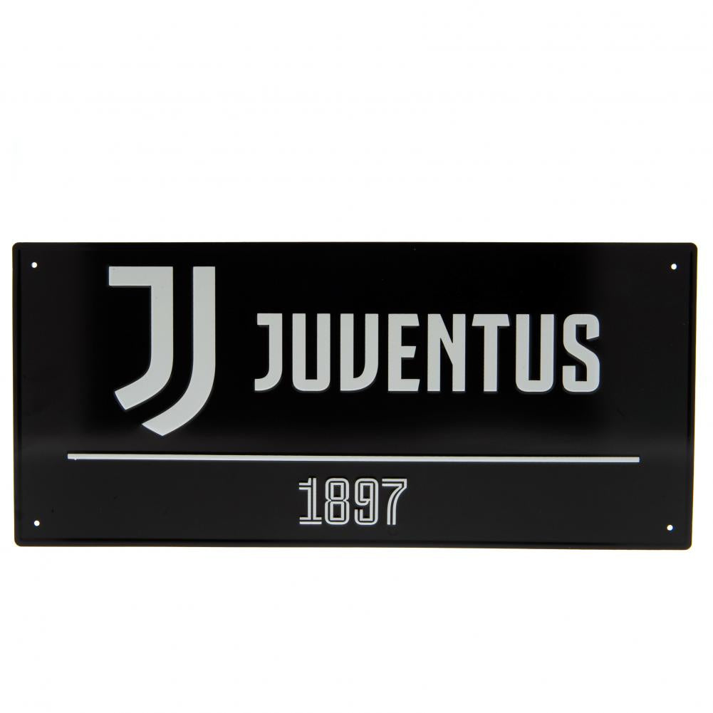 Juventus FC Street Sign - Black Juventus Soccer Club Wall Decor for Fans - Perfect for Home, Office, or Game Room Decorations