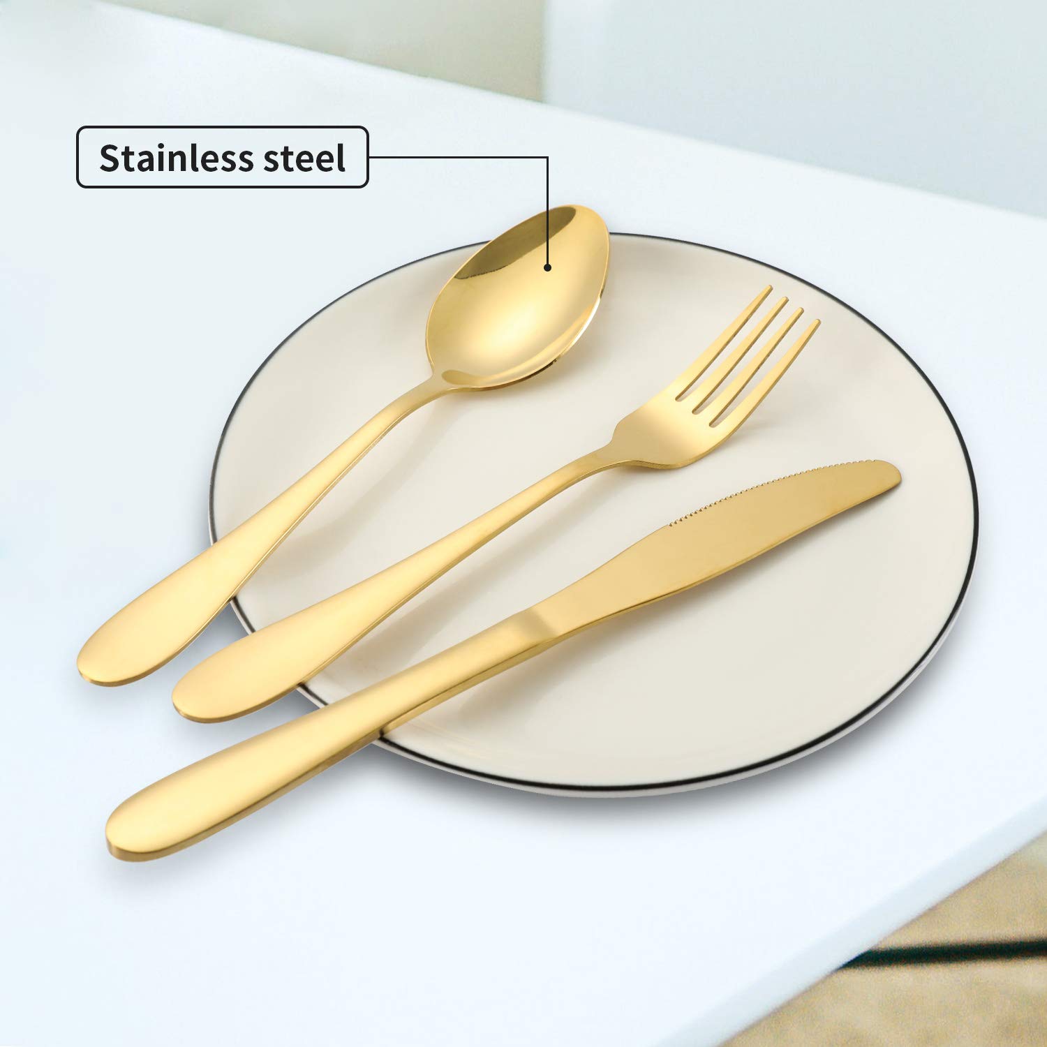Premium 9-Piece Stainless Steel Travel Utensil Set with Case - Reusable Knife, Fork, Spoon & Chopsticks for Camping, Hiking, Picnics & Outdoor Adventures - Portable Silverware Cutlery Set (Beige)