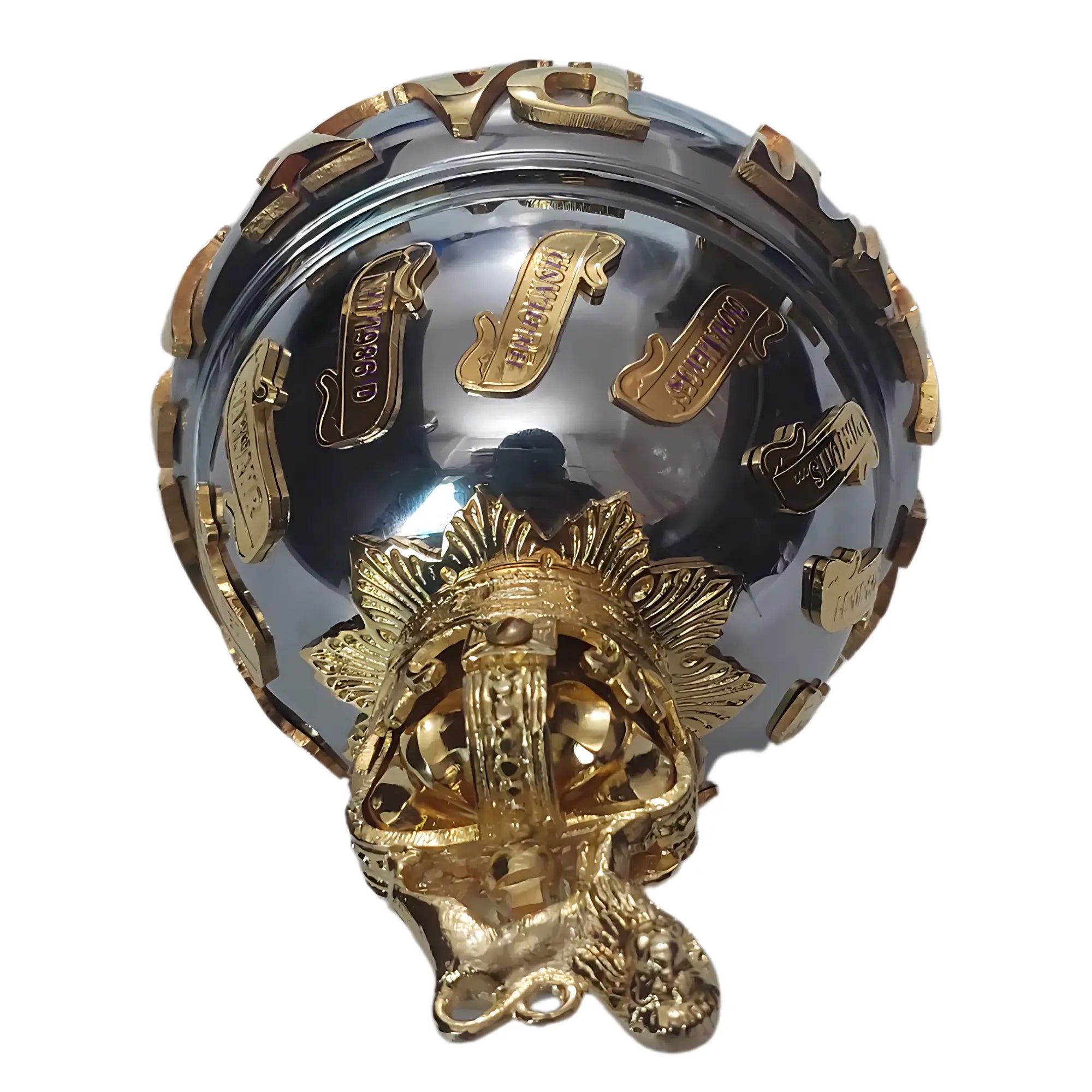 Custom Ceremonial Drum Major Mace with Battle Honors - Premium Marching Band Accessory for Parades, Competitions & Military Ceremonies