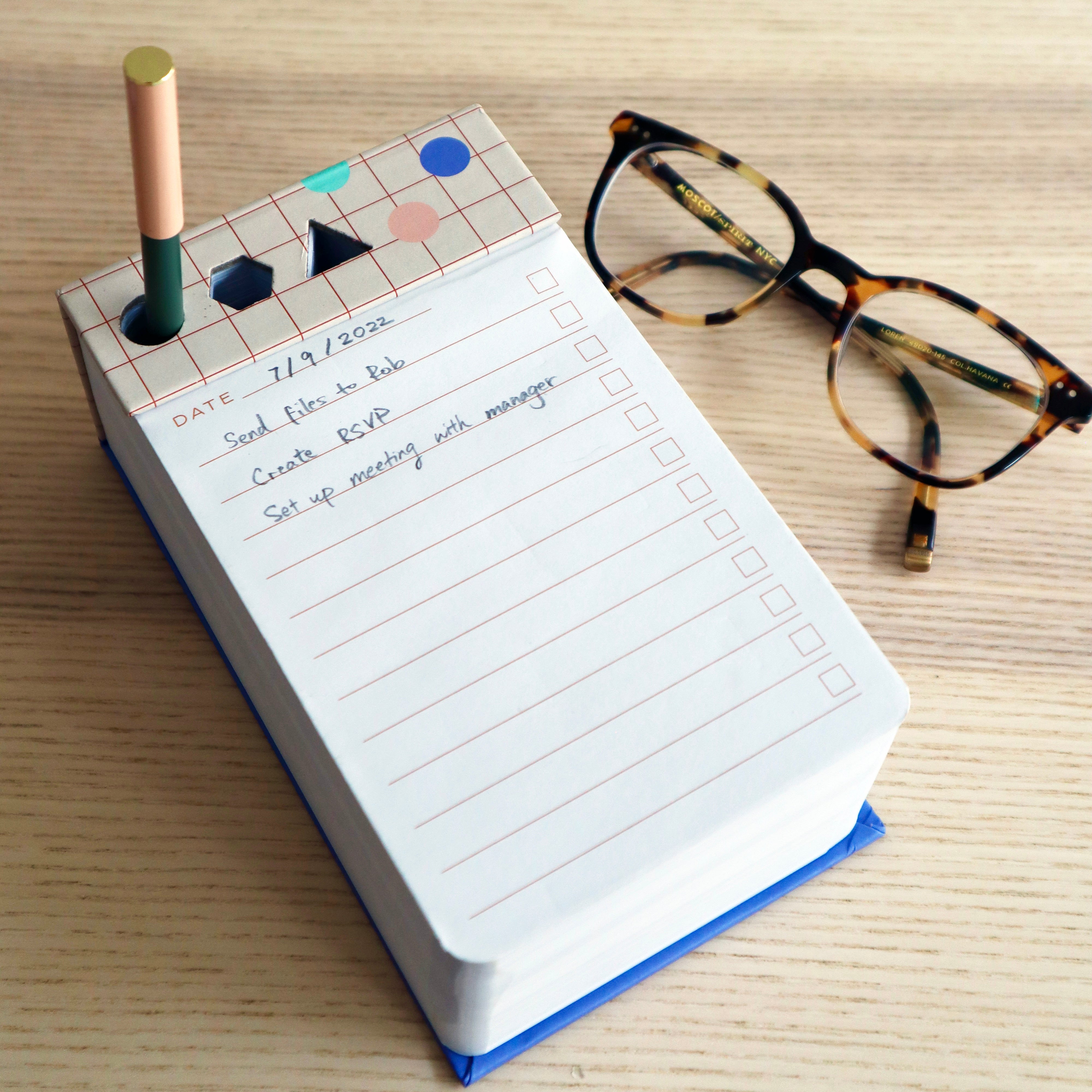 Inkerie Premium Desk Jotter Pad & Pen Set - Stylish Writing Notepad with Ballpoint Pen for Office, Home, and School Use - Perfect for Note Taking, To-Do Lists, and Daily Planning
