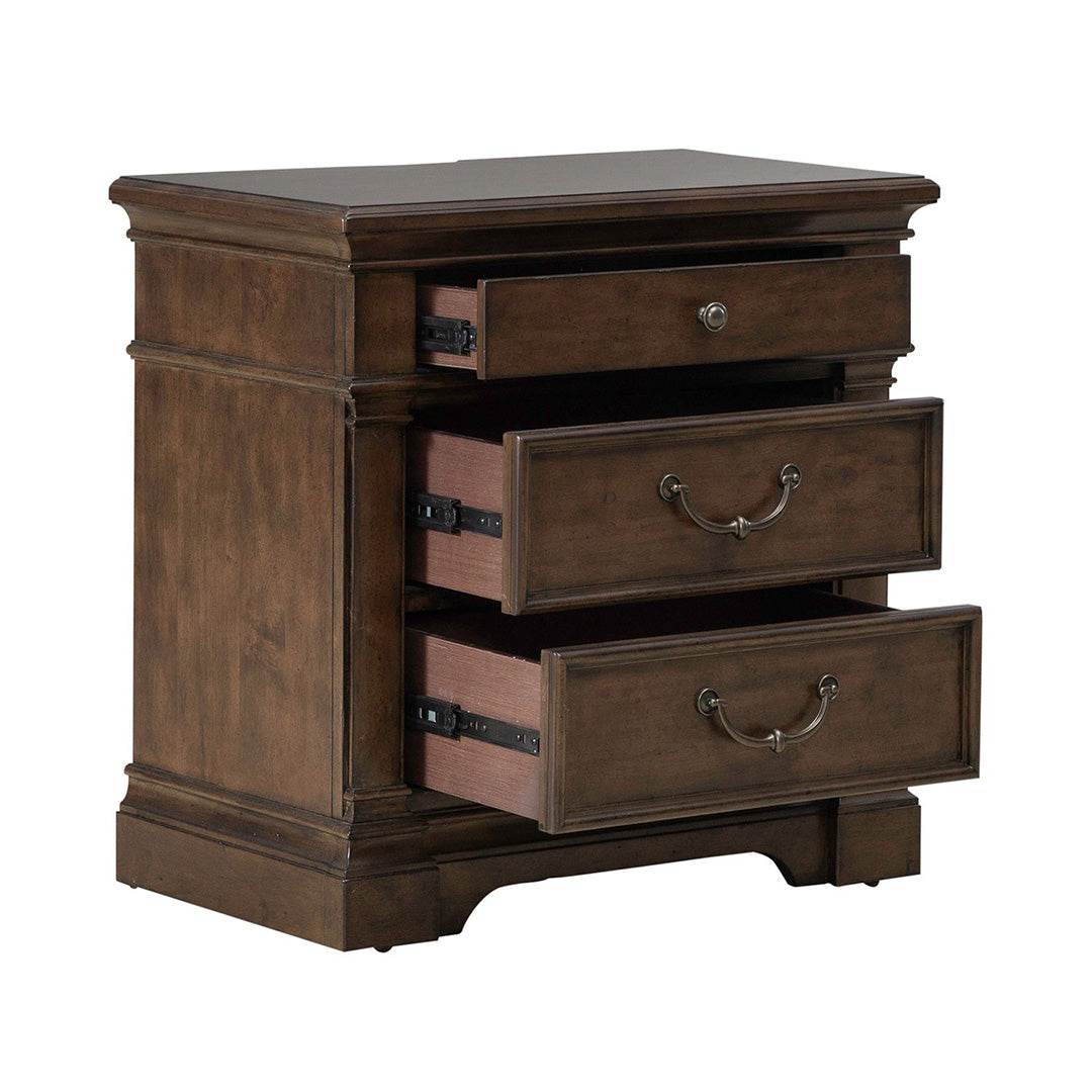 Modern Nightstand with USB Ports - Arden Road Bedside Table for Bedroom, Living Room & Dorm - Compact End Table with Storage Shelf & Drawer for Small Spaces