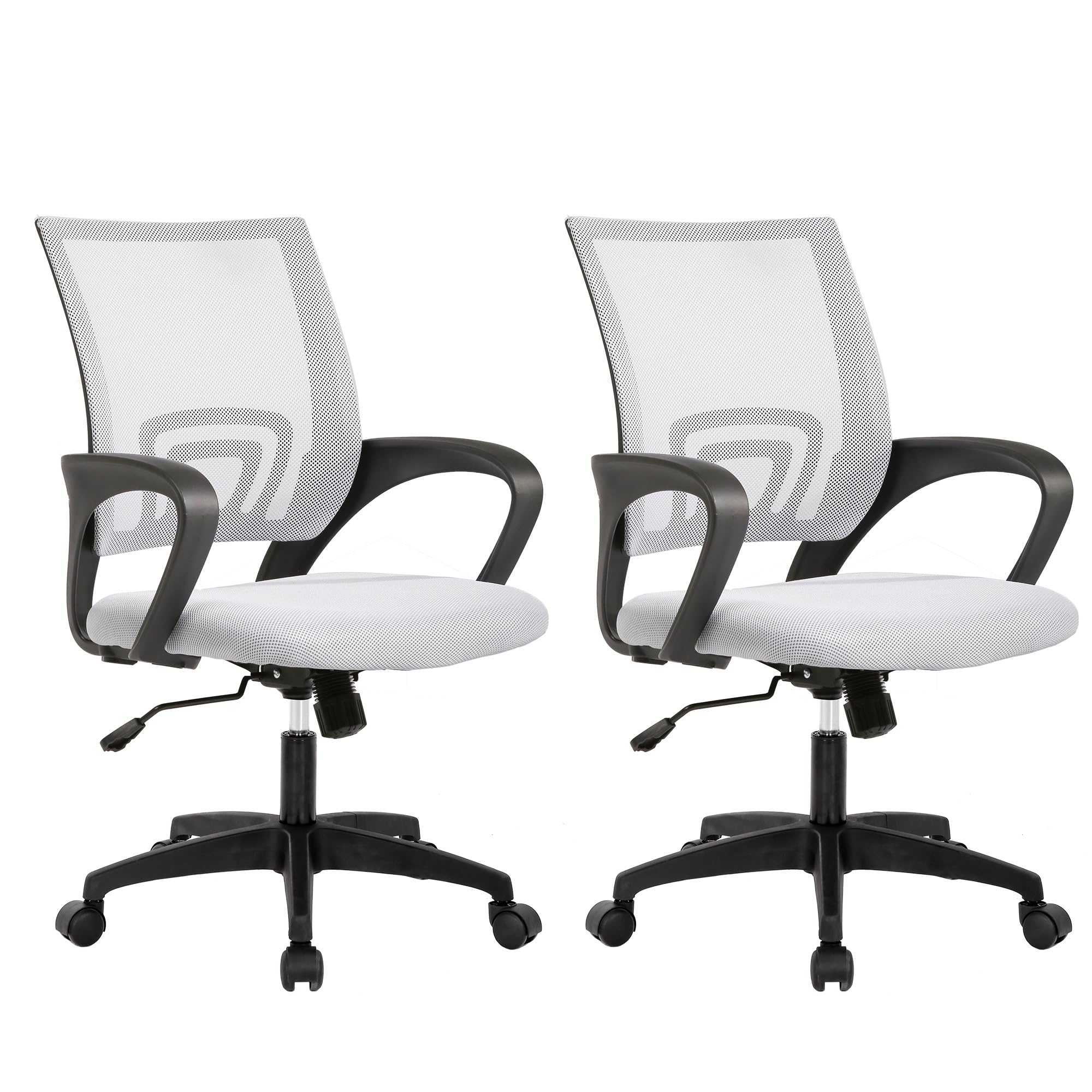 Best Ergonomic Office Chair with Lumbar Support - Adjustable Mesh Computer Desk Chair with Armrests, Swivel & Rolling Wheels for Home Office, Executive Task Chair (White) - Perfect for Long Work Hours & Gaming Setup