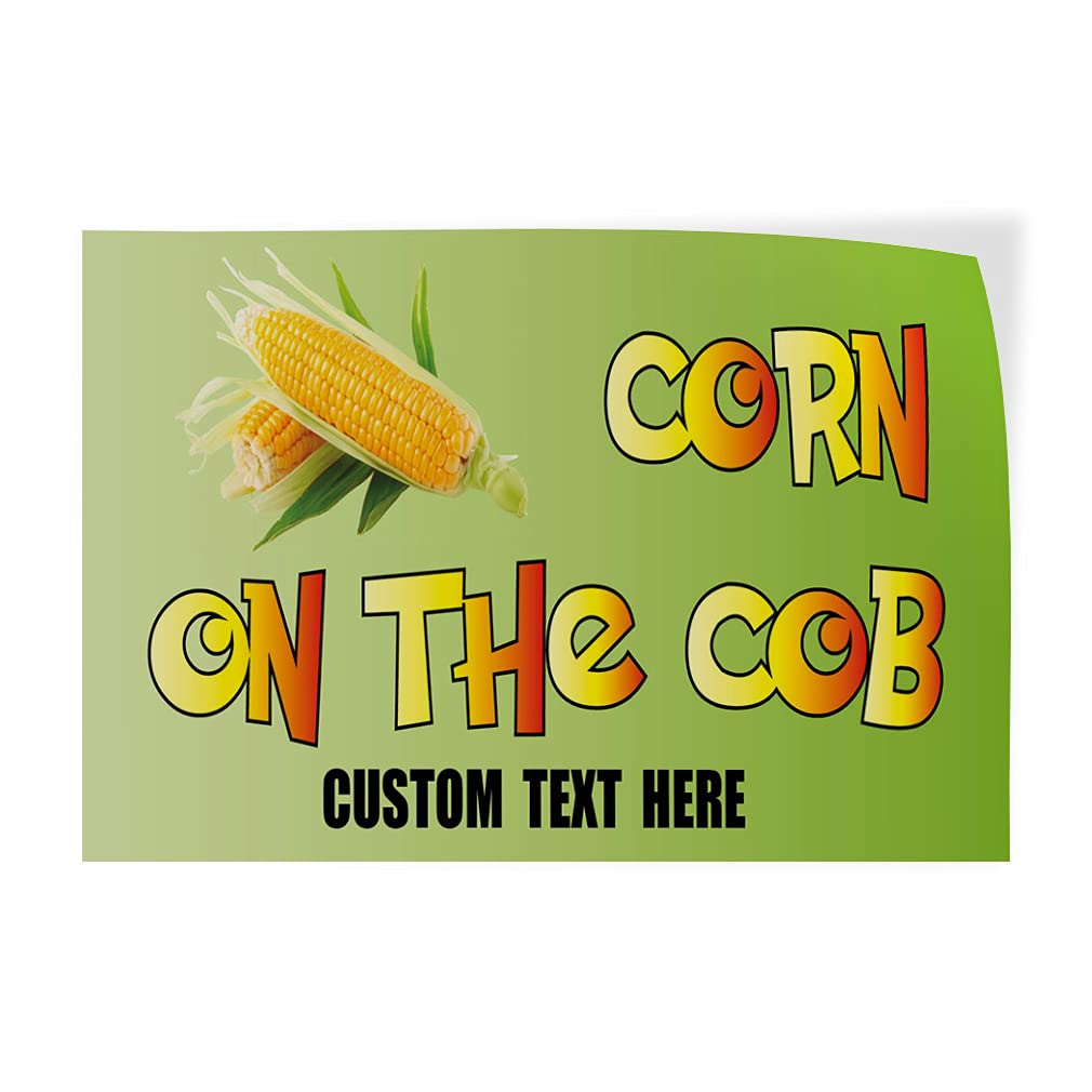 Custom Vinyl Decal Stickers - Multiple Sizes (24x18 Inches) for Corn on The Cob Advertising, Safety Signs & Personalized Labels | Durable Industrial Printing for Business, Concessions & Home Decor