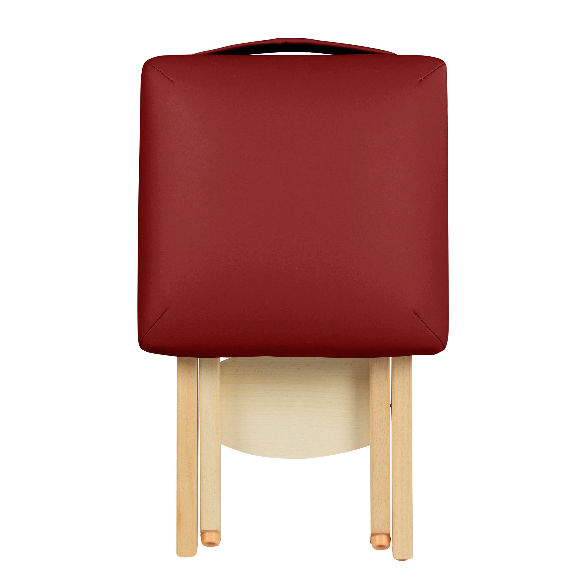 Portable Folding Massage Stool - Lightweight Wooden Foldable Tattoo Stool for Home & Spa, Burgundy - Perfect for Massage Therapists, Tattoo Artists & Relaxation at Home