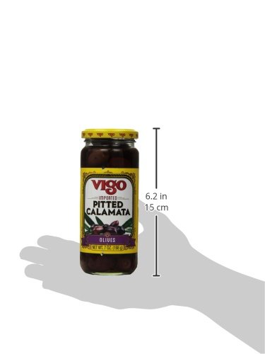 Premium Vigo Pitted Kalamata Olives - 7 oz Jar | Authentic Greek Olives for Salads, Charcuterie Boards & Mediterranean Recipes