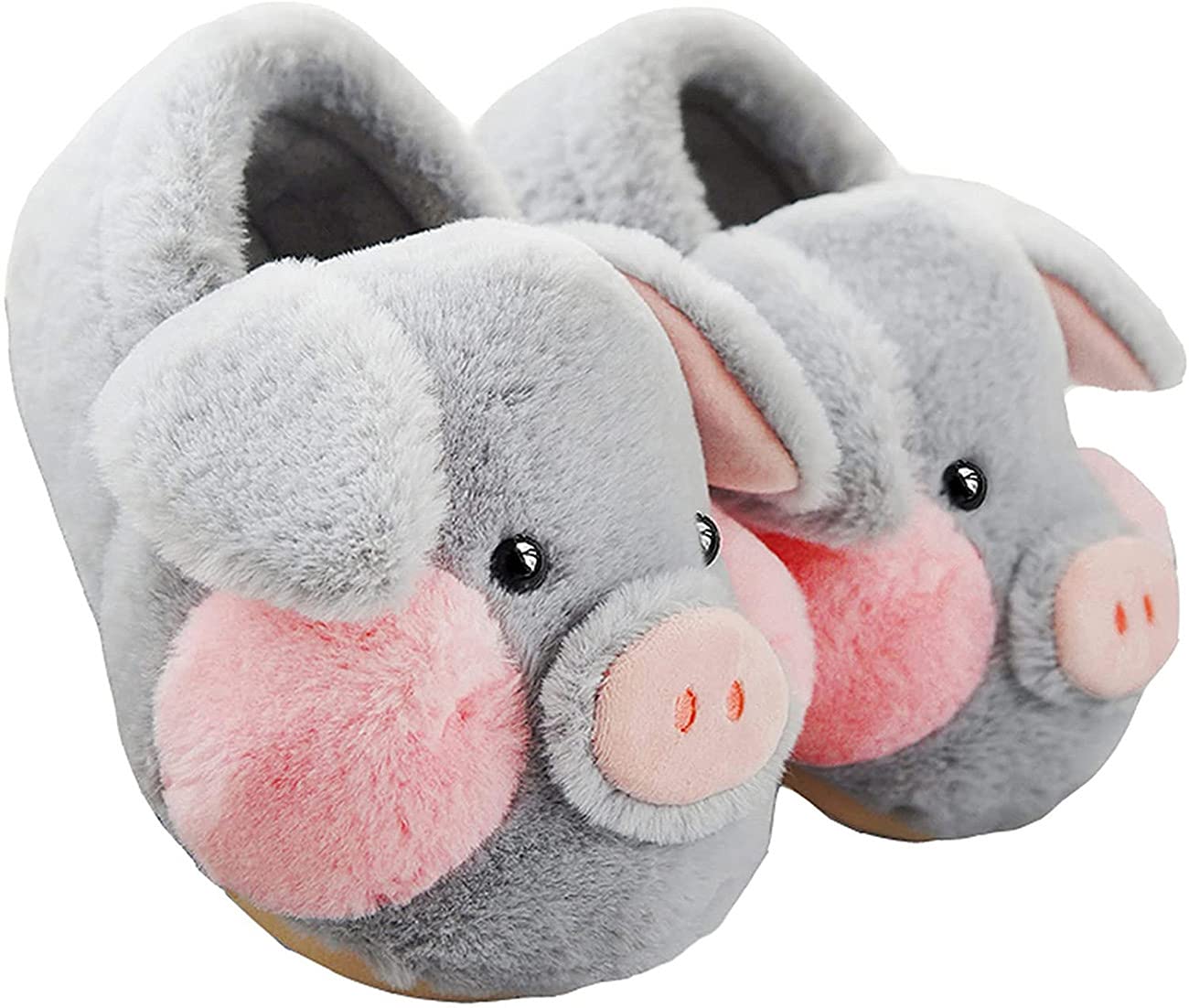 Warm Fuzzy Pig Slippers for Adults - Cozy Winter Plush Animal House Shoes for Women & Men - Perfect for Home, Lounge & Gift Giving