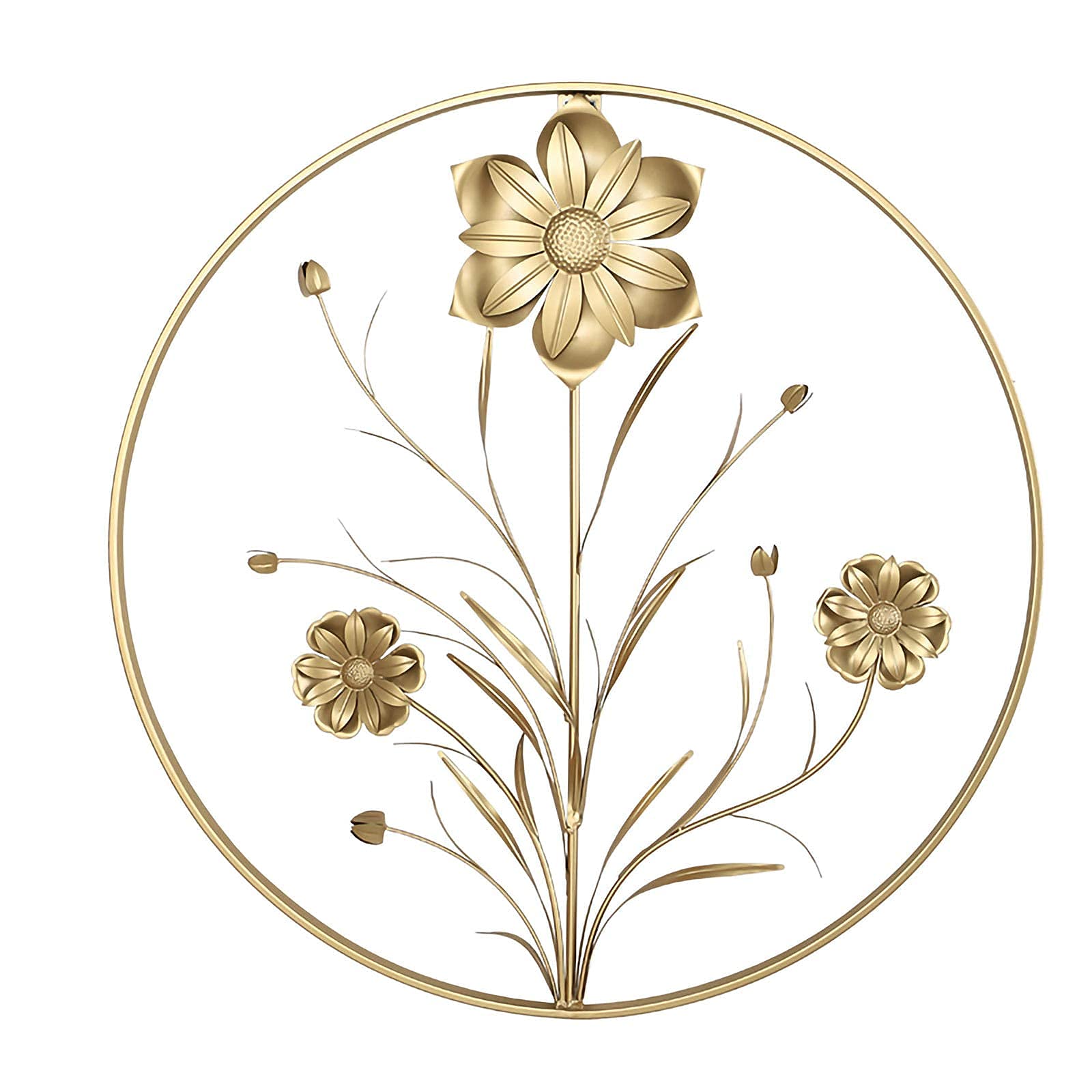 Nordic Wrought Iron Wall Art - 3D Flower Metal Wall Decor Sculpture for Living Room, Bedroom & Office | Modern Home & Office Decoration | Perfect for Housewarming Gifts & Interior Design