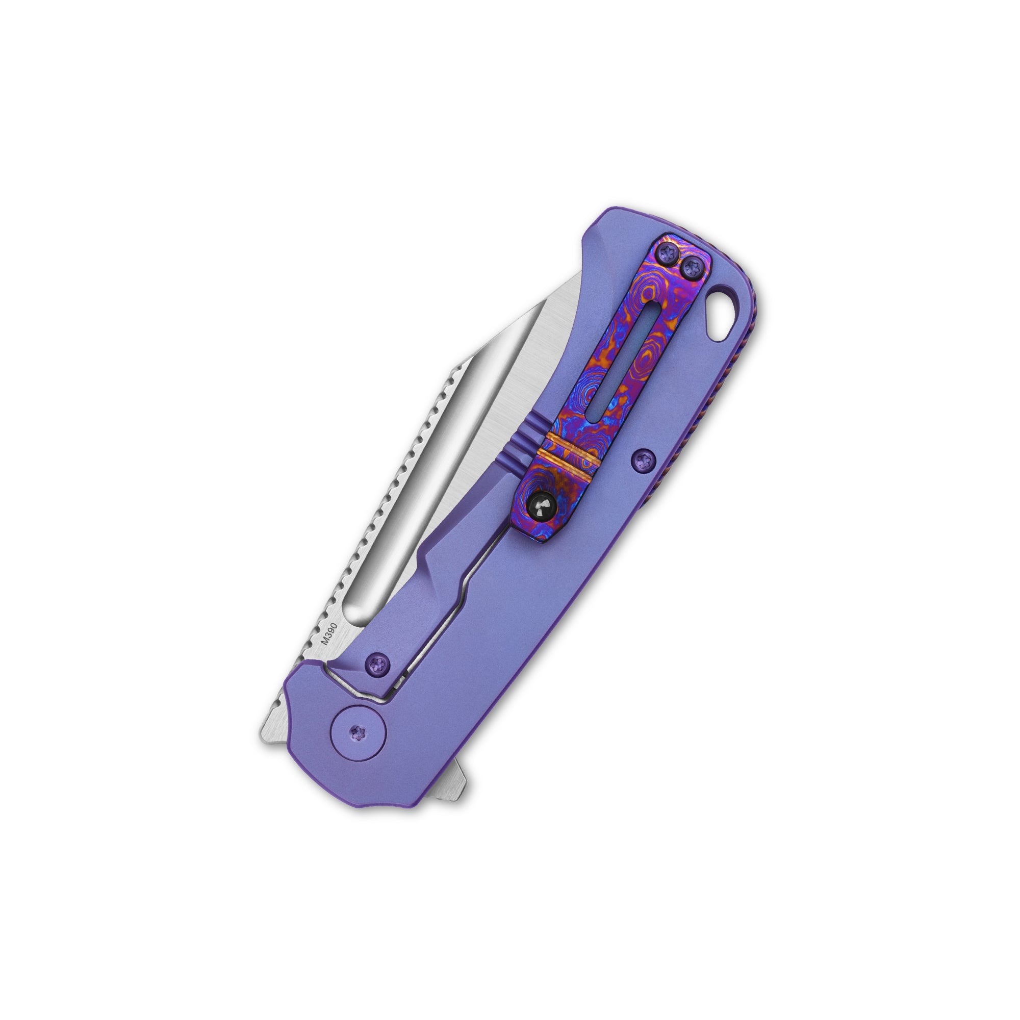 QSP Rhino Pocket Knife - Böhler M390 Steel Flat Blade, Titanium Handle - EDC, Camping, Hiking & Outdoor Survival Tool