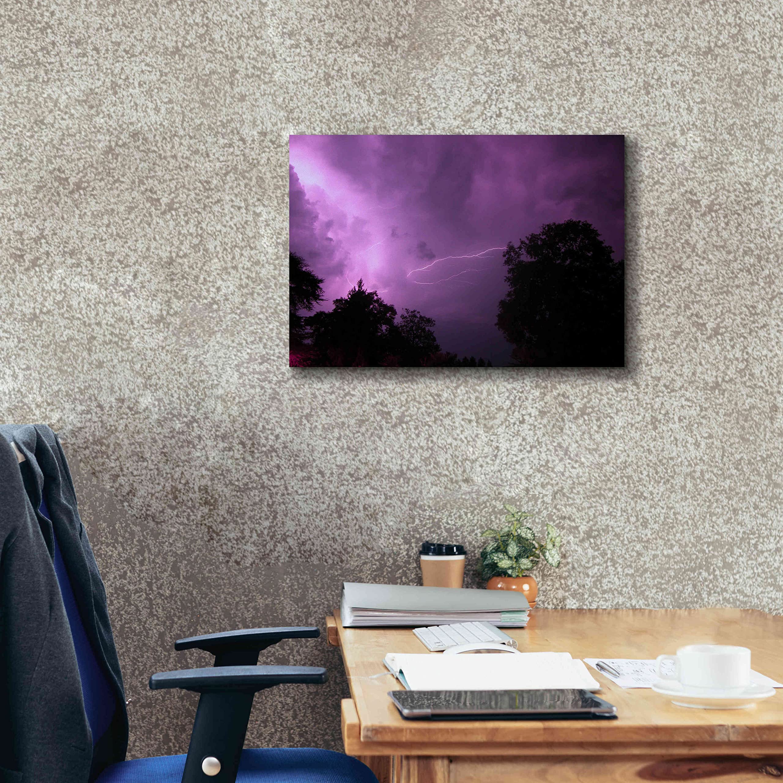 Epic Graffiti 'Purpureus Lightning' Canvas Wall Art Print - 26x18 Inches Giclee Reproduction - Modern Urban Decor for Living Room, Bedroom & Office