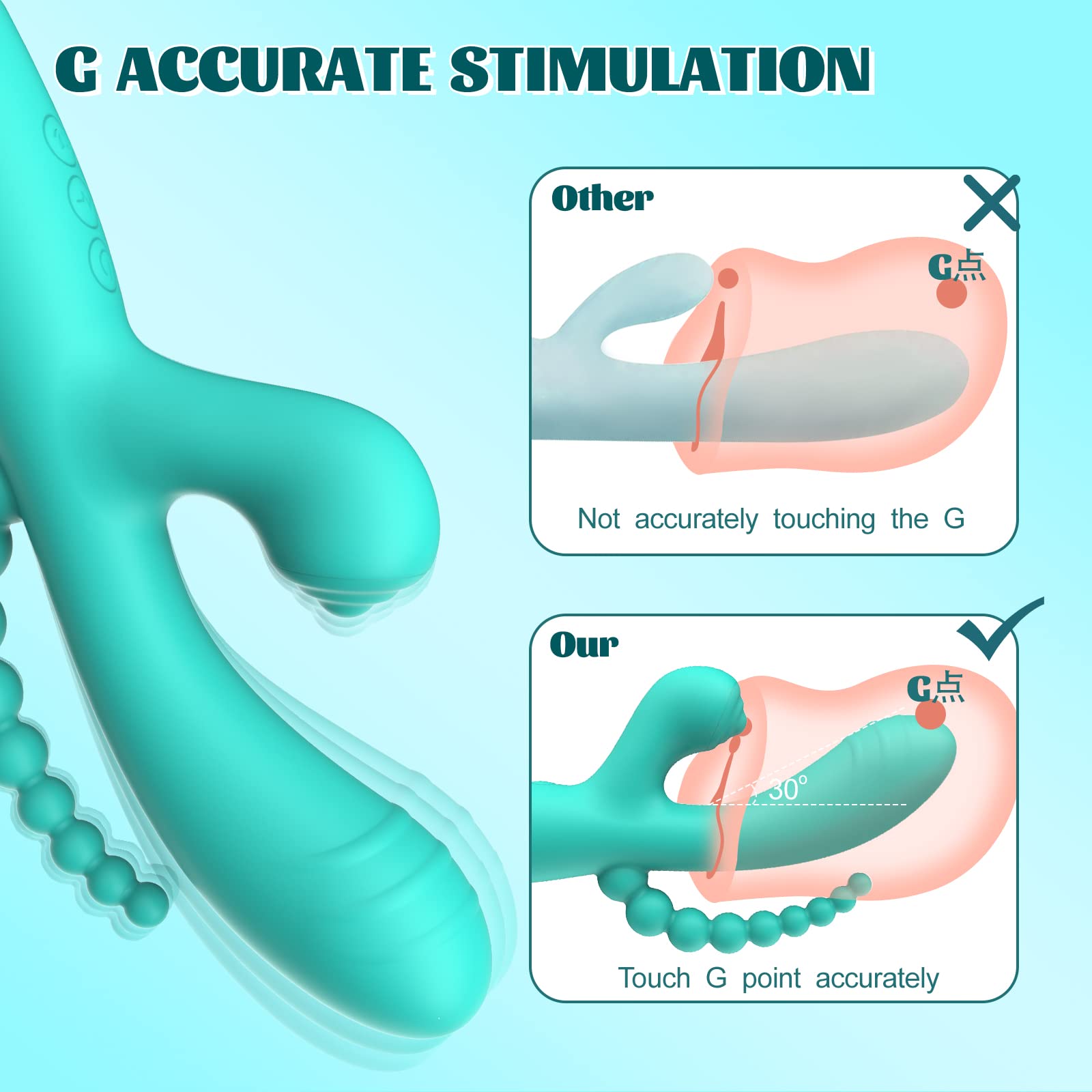 Premium G-Spot Rabbit Vibrator with 10 Vibration Modes & Suction - 3-in-1 Clitoral Stimulation, Anal Dildo for Women & Couples - Waterproof Rechargeable Silicone Adult Toy - Perfect for Solo Play & Romantic Nights