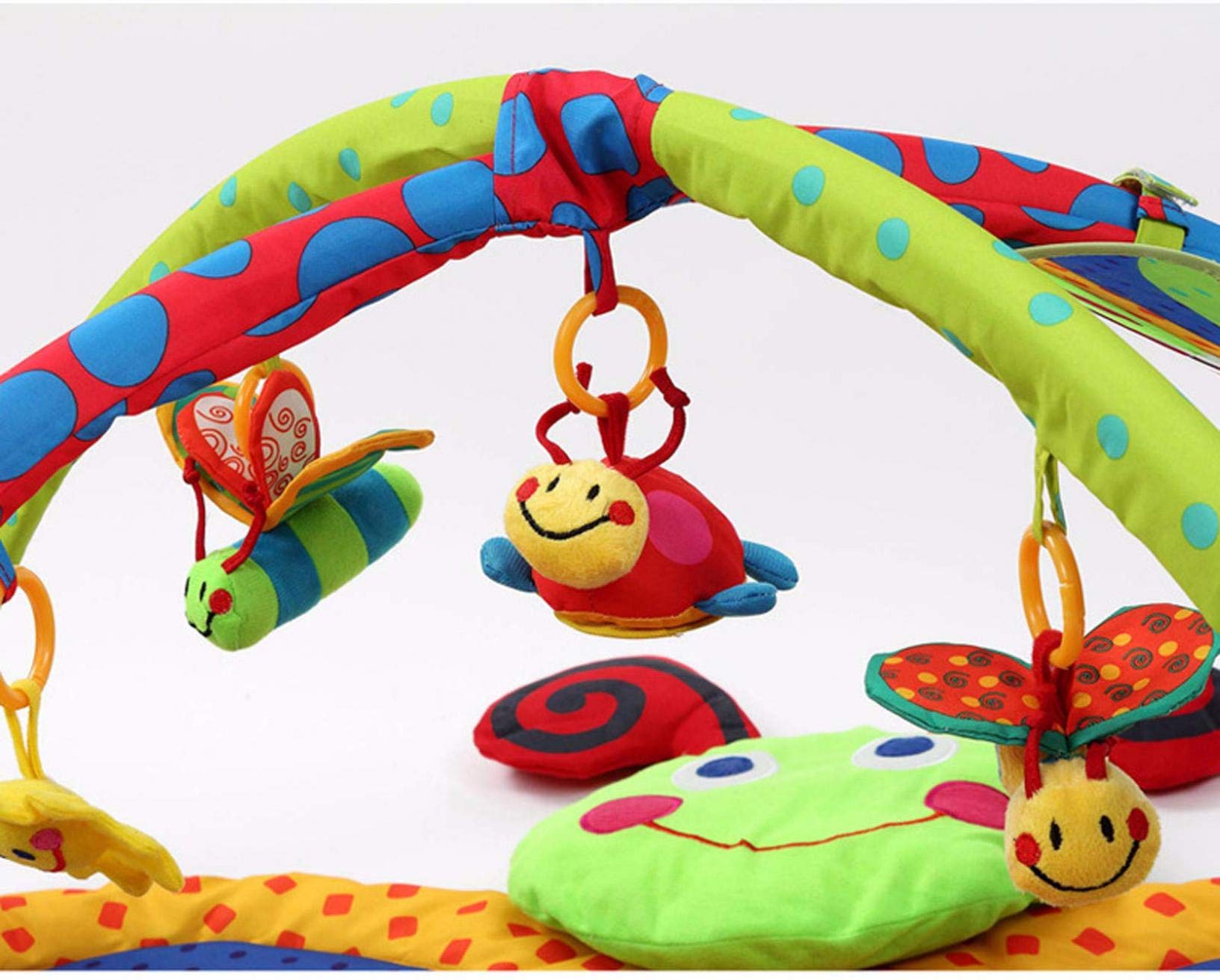 Butterfly Pattern Baby Play Mat with 8 Hanging Toys - Infant Gym Activity Center & Tummy Time Fitness Frame for 1-18 Months - Perfect for Crawling, Sensory Development & Early Learning Playtime