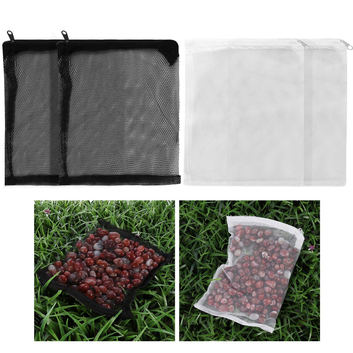 Balacoo 12pcs Aquarium Media Bags - Fish Tank Filter Mesh Bags for Water Filtration