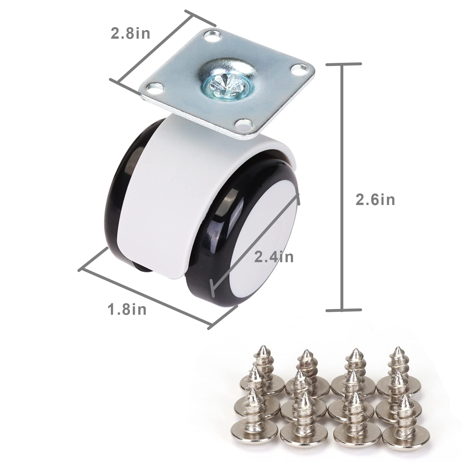 Aiicioo 4-Pack Reptile Caster Wheels for Glass Terrariums - Heavy Duty Tank Stand Wheels for Gecko, Lizard, Snake Enclosures & Aquariums | Easy Mobility for Reptile Habitats & Home Decor