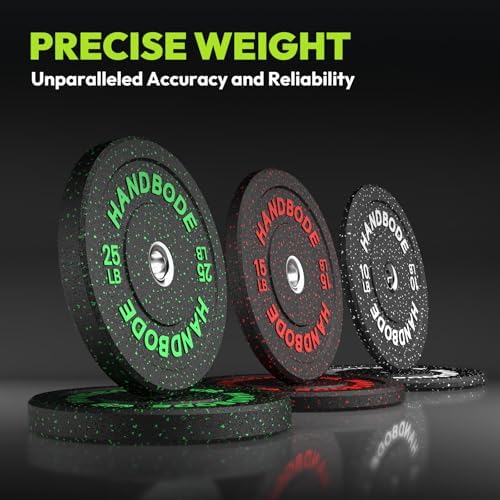 Premium 2-Inch Olympic Bumper Plates Set (45lb-300lb) - High Bounce Rubber Weight Plates for CrossFit, Powerlifting & Home Gym Strength Training - Durable Colored Weight Plates for Barbell Workouts & Functional Fitness