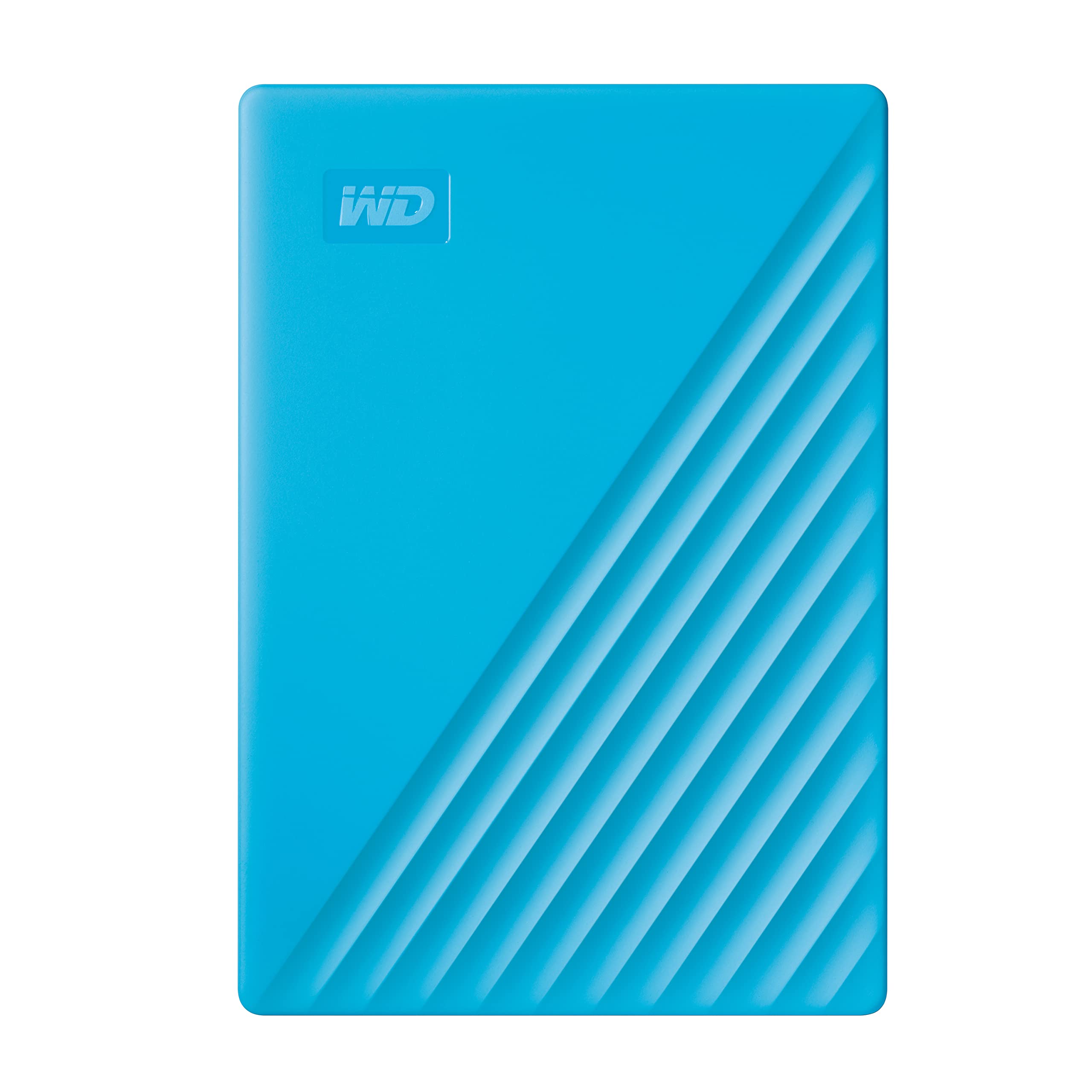 WD 2TB My Passport Portable External Hard Drive - USB 3.1/3.0 Compatible, Password Protection & Ransomware Defense, Backup Software Included (Blue) - Perfect for Data Storage, Travel & PC/Mac Backup