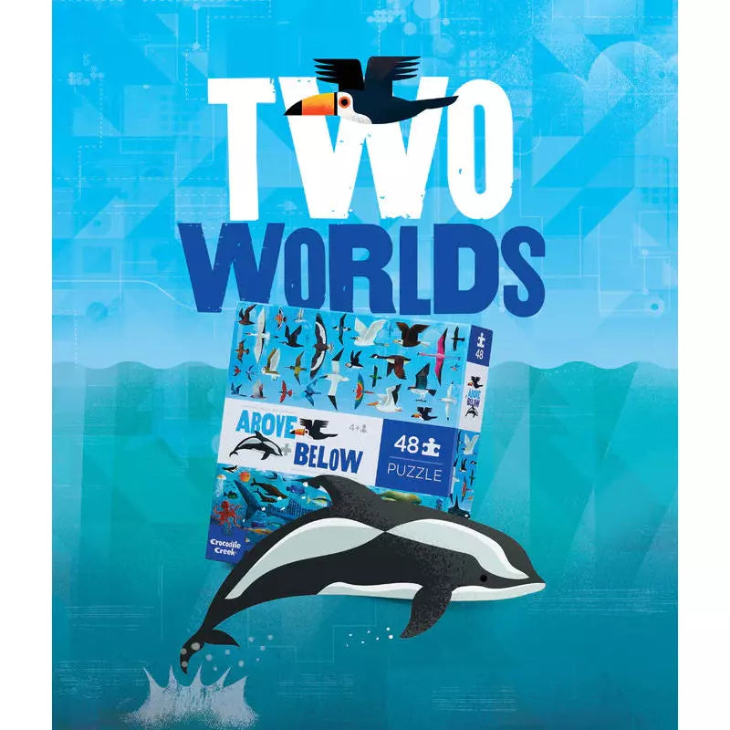 Above & Below Sea & Sky 48-Piece Jigsaw Puzzle for Kids - Ocean and Sky Themed Educational Puzzle for Family Game Night & Classroom Activities