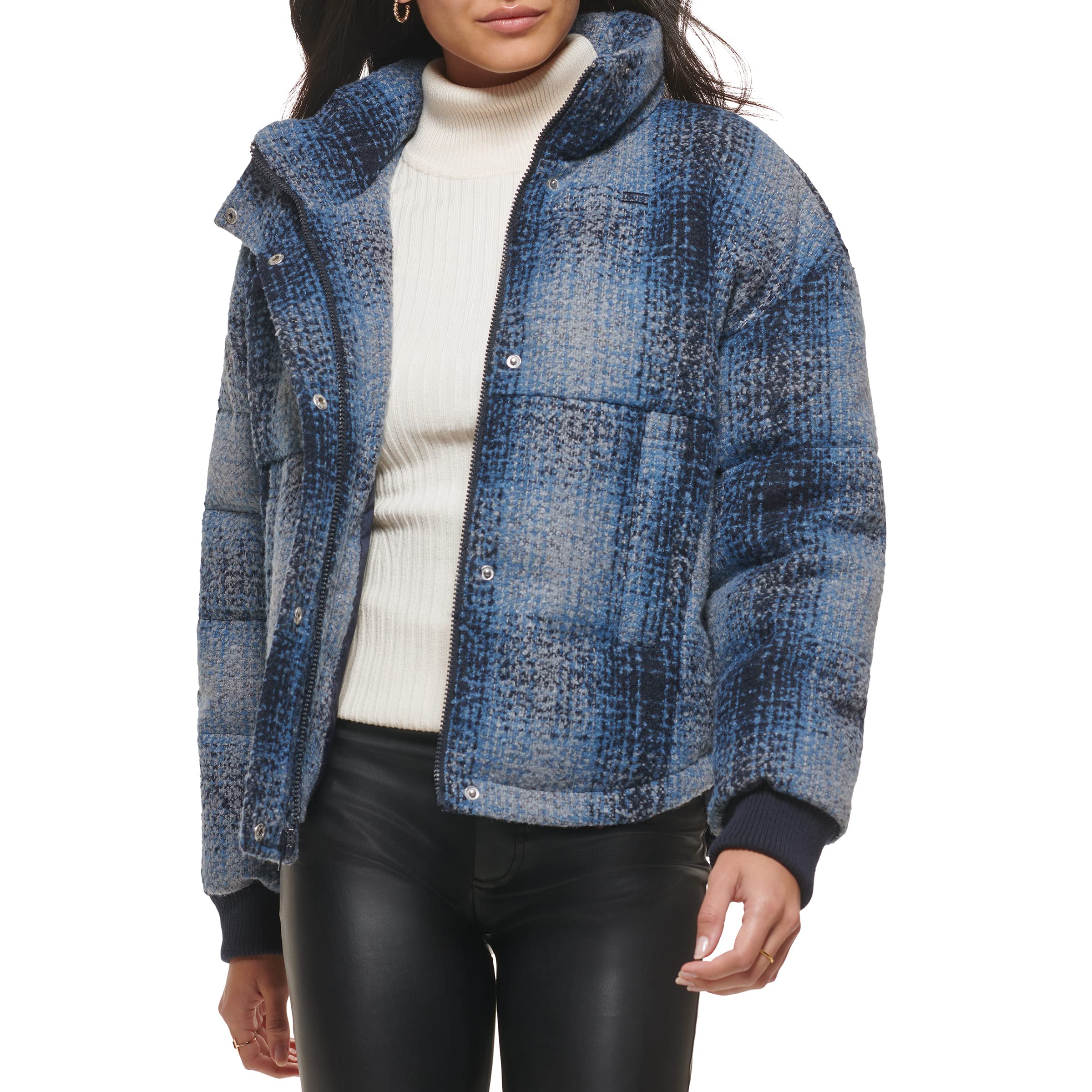 Levi's Women's Cinch Waist Puffer Jacket - Warm Winter Coat with Adjustable Belt, Lightweight Quilted Down Jacket for Outdoor Activities & Casual Wear
