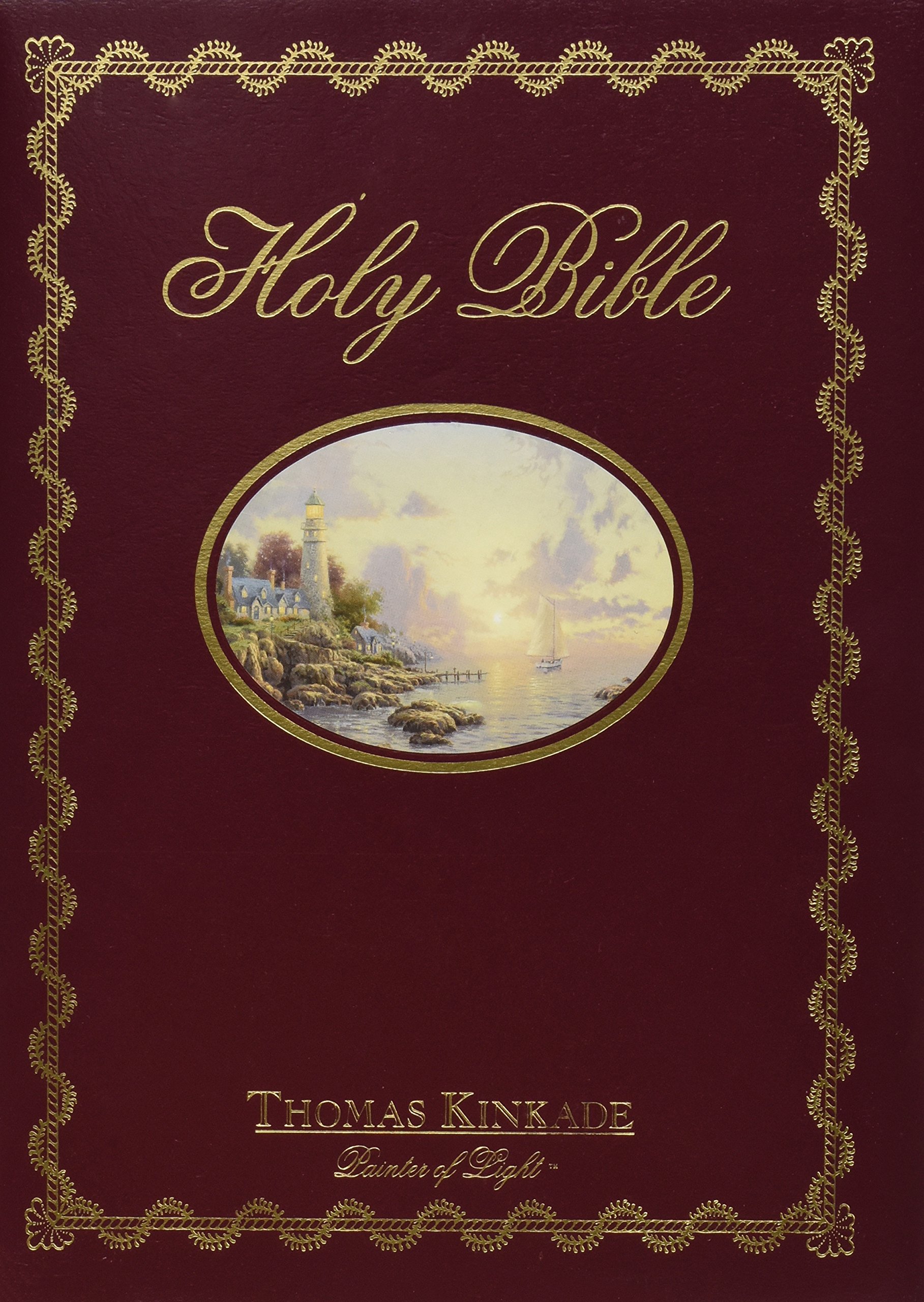 Thomas Kinkade Painter of Light Holy Bible - Inspirational Christian Gift for Home, Church & Daily Devotional Reading